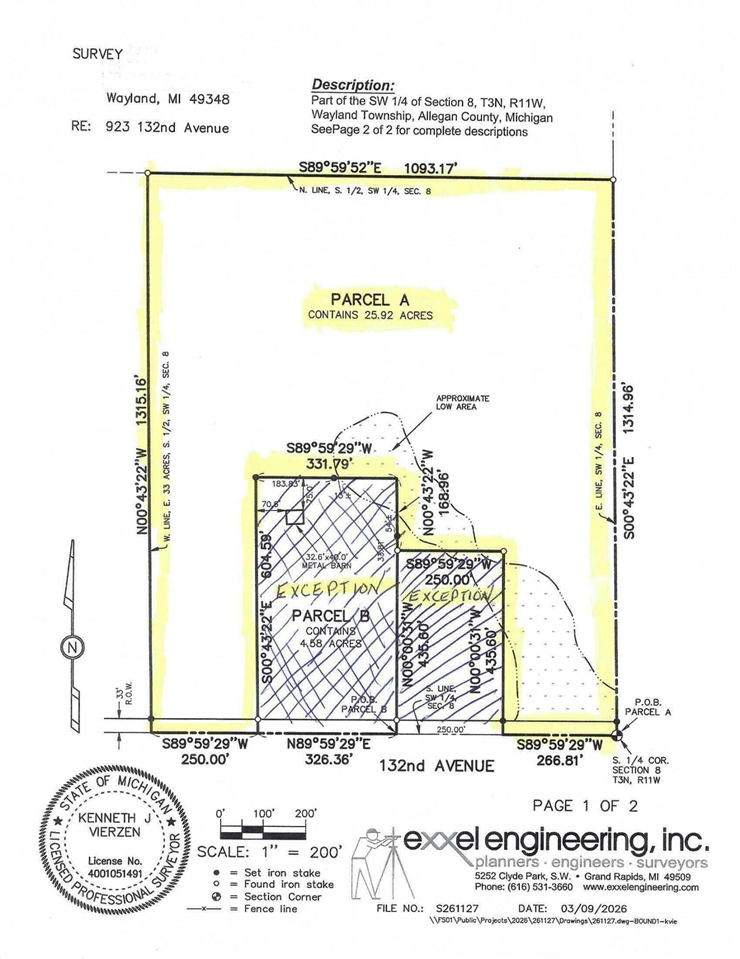 Land for sale at 923 132nd Avenue, Wayland, MI 49348 | MLS# 70540180