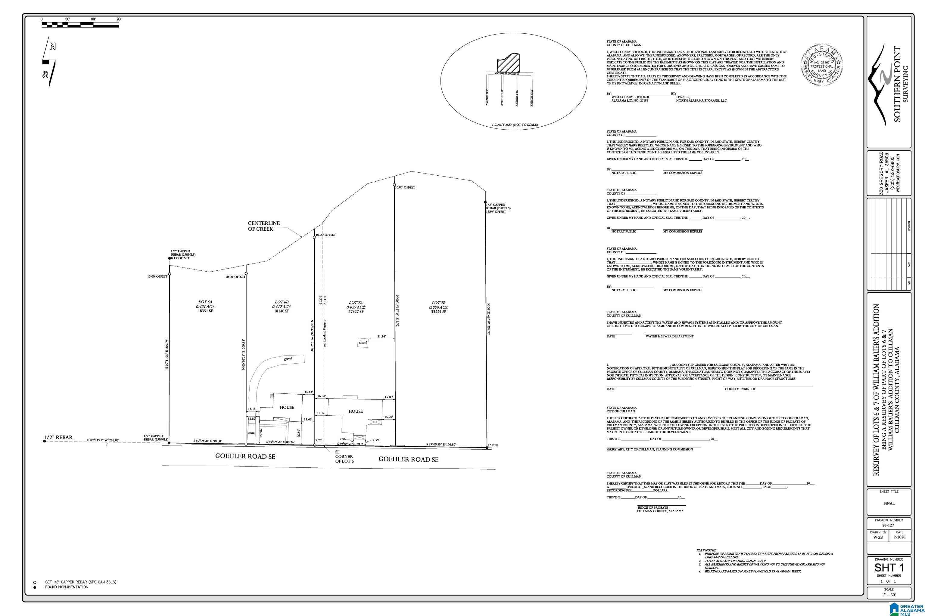 Homes for sale in Cullman, AL | Lot 6A Goehler Road Se, Cullman, AL 35055 | MLS# 21445688