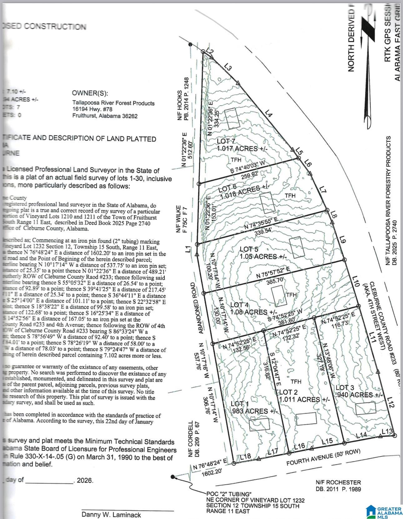 3rd image of 0 Fourth Street, Fruithurst, AL 36262 | MLS# 21456407