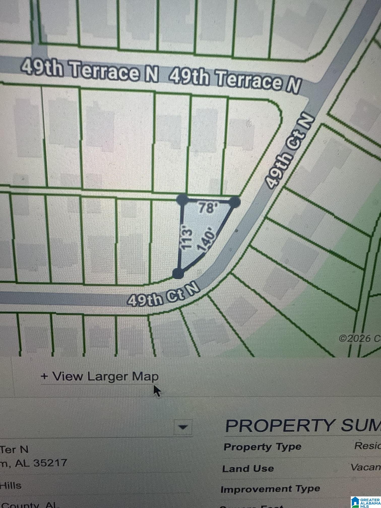 Photo 1 of Land for sale at 4134 49th Terrace N, Birmingham, AL 35217 | MLS# 21464989 | Listing updated on 2026-09-15