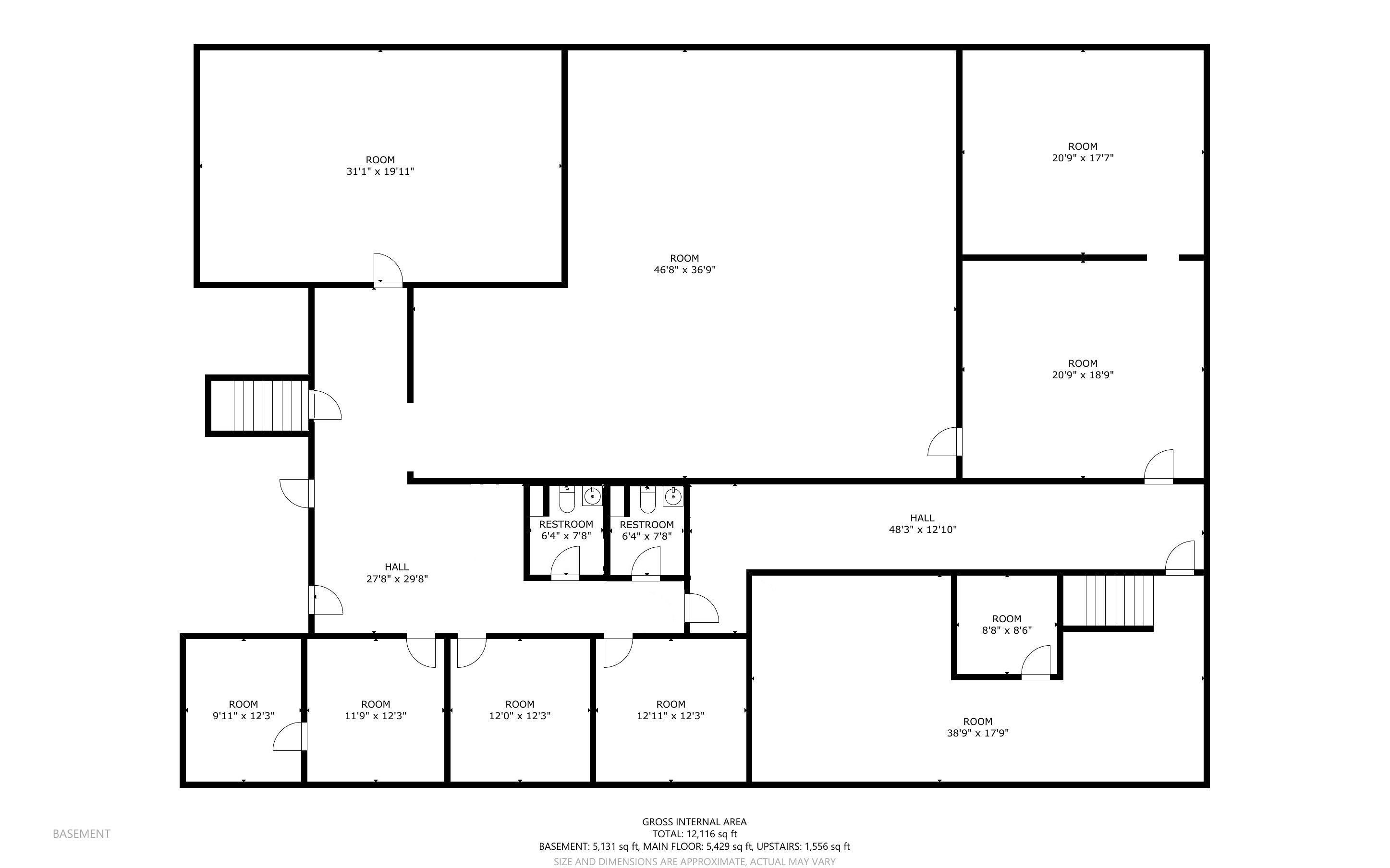 Entire Basement FP & anchor tenant located here.