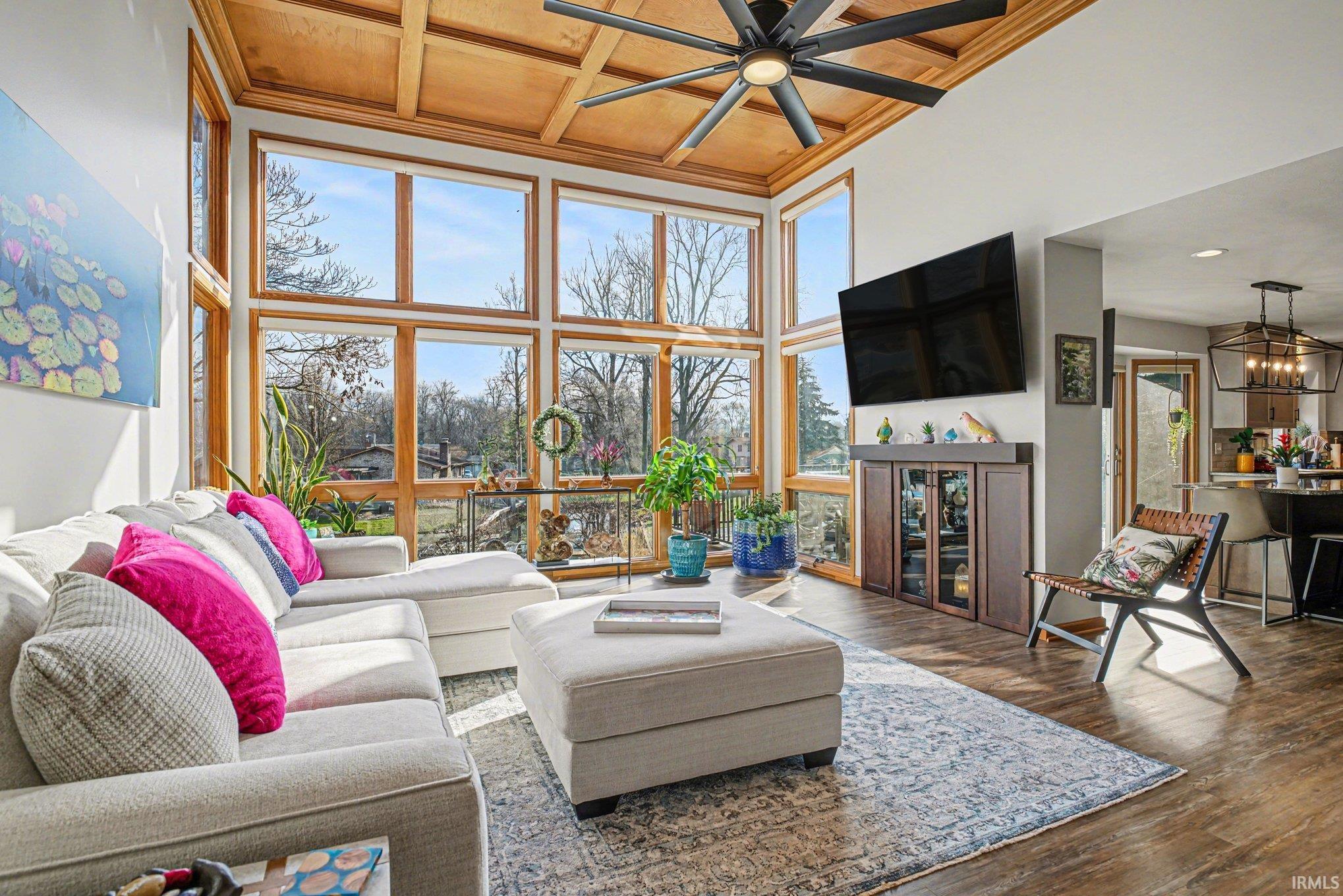 Main Level with Coffered Ceiling