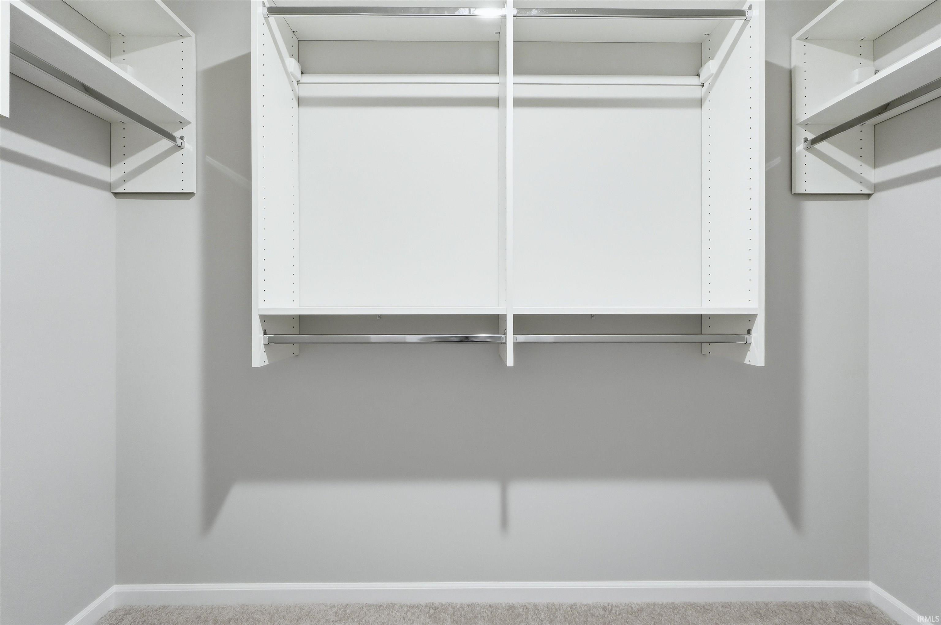 Walk in closet with carpet