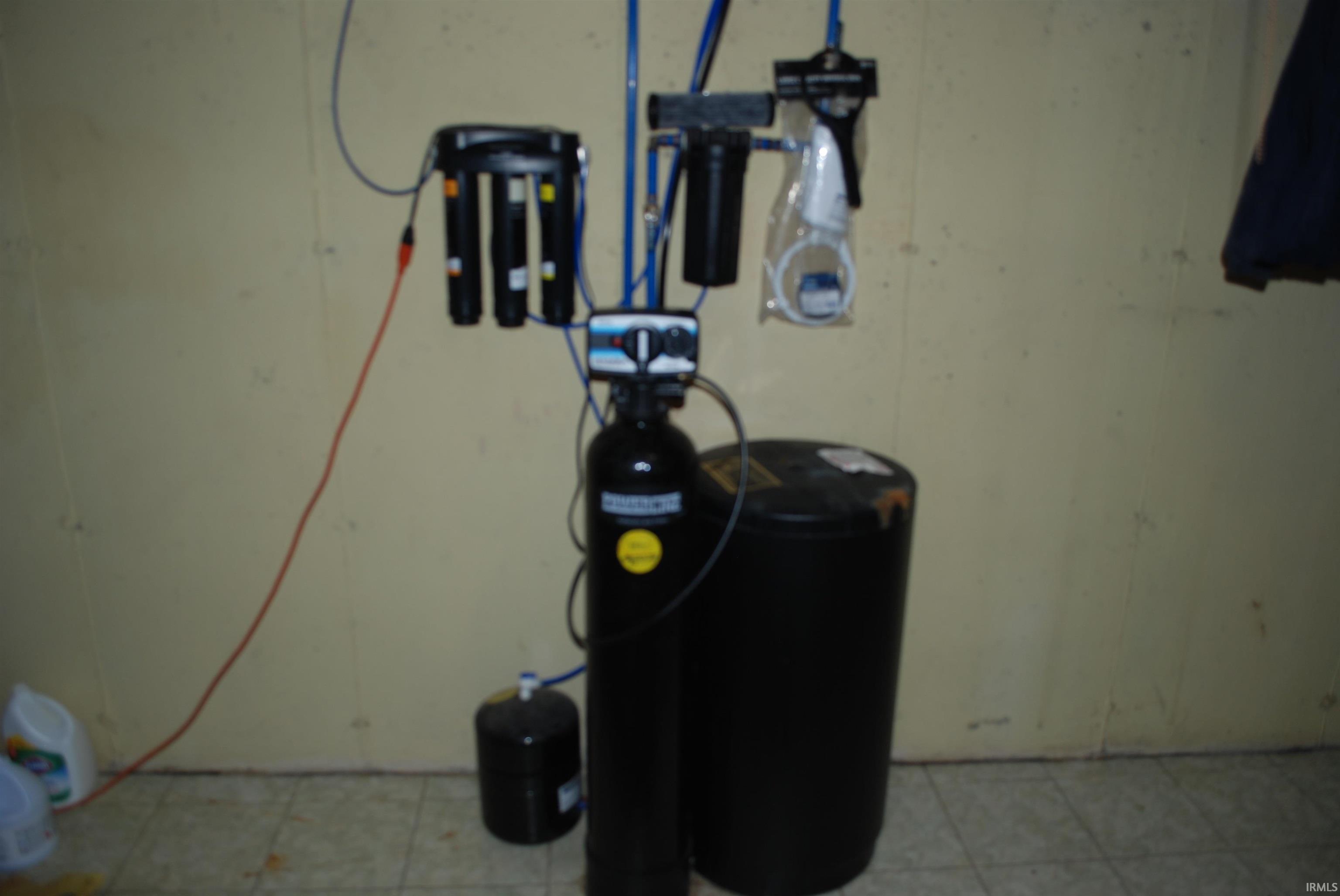 Detailed view of a water softener