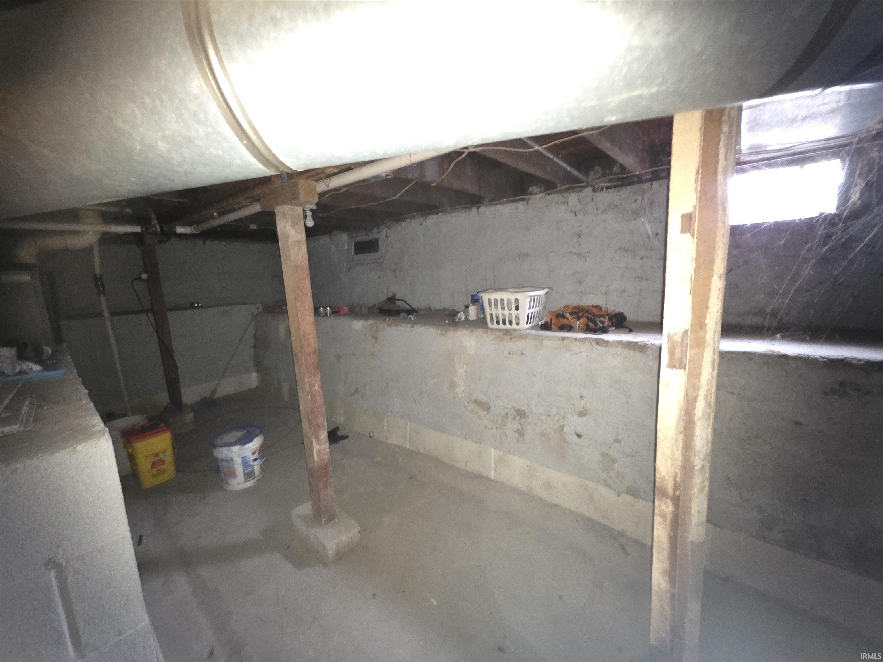 View of unfinished below grade area