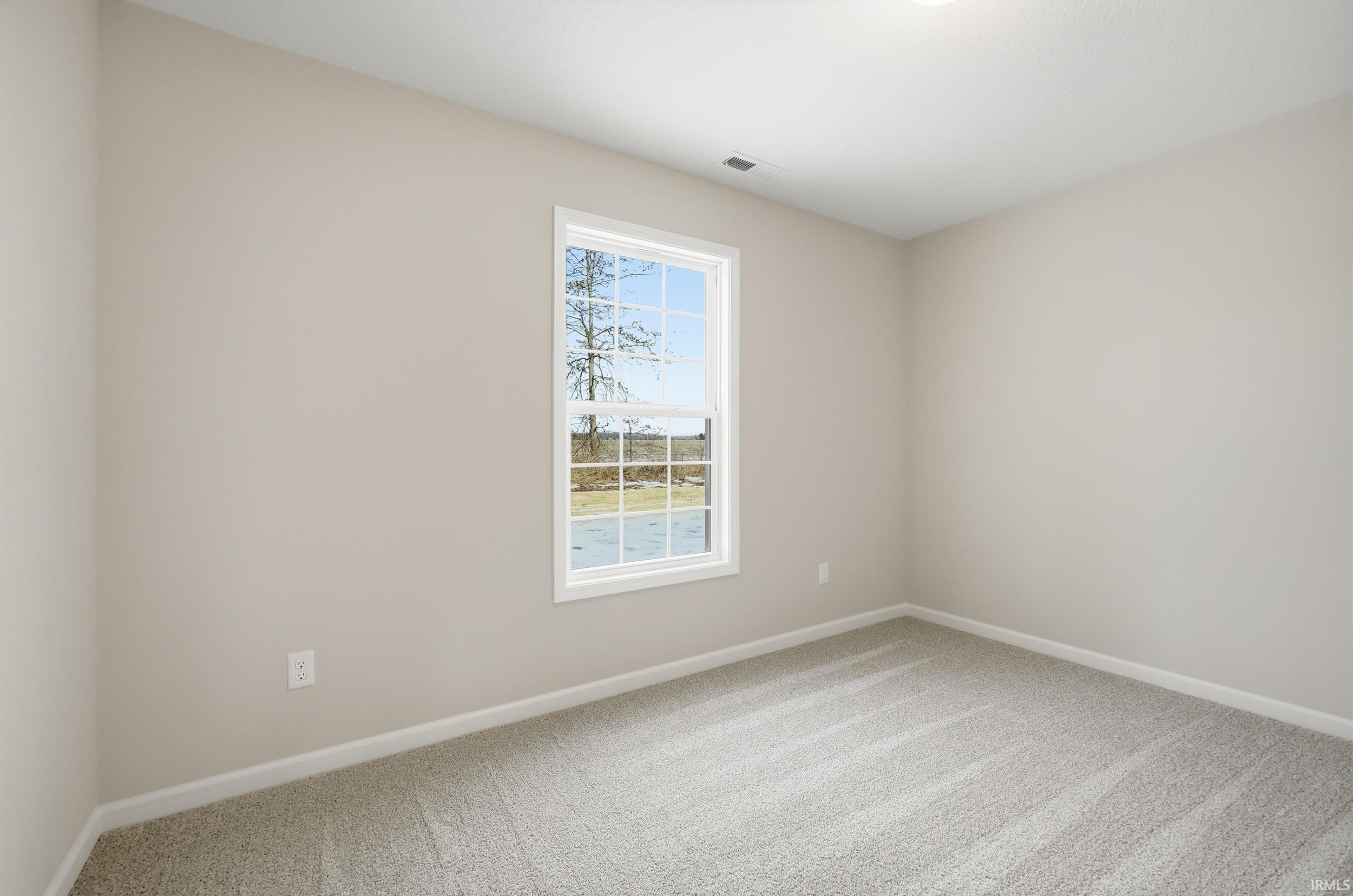 Carpeted empty room with baseboards