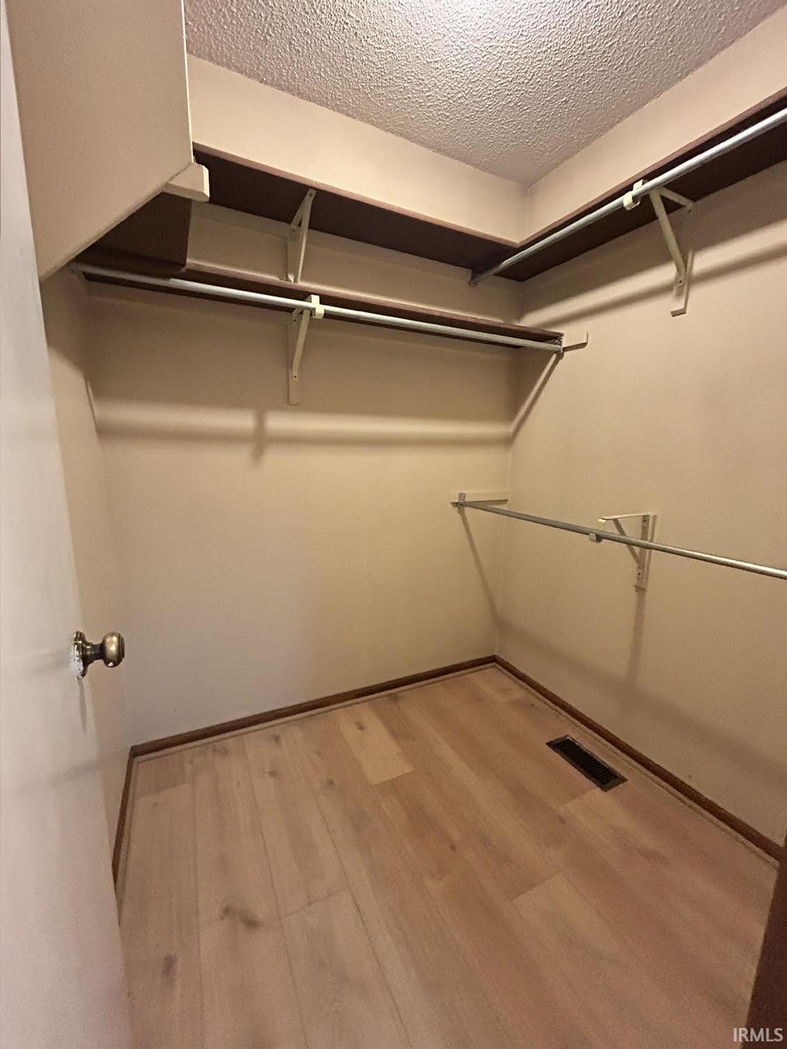 Spacious closet with light wood-style flooring