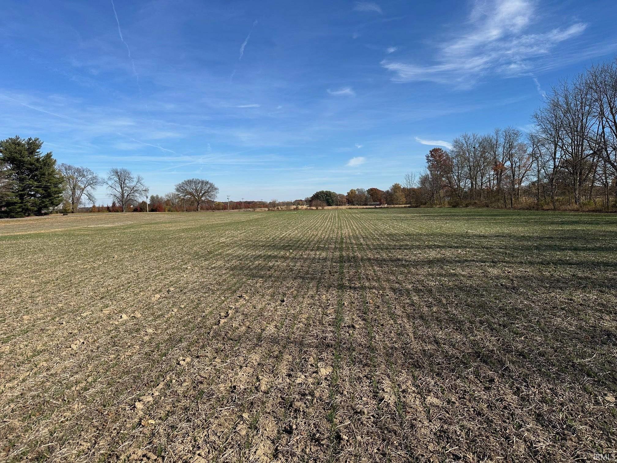 View of grassy yard featuring a view of countryside and agricultural plots