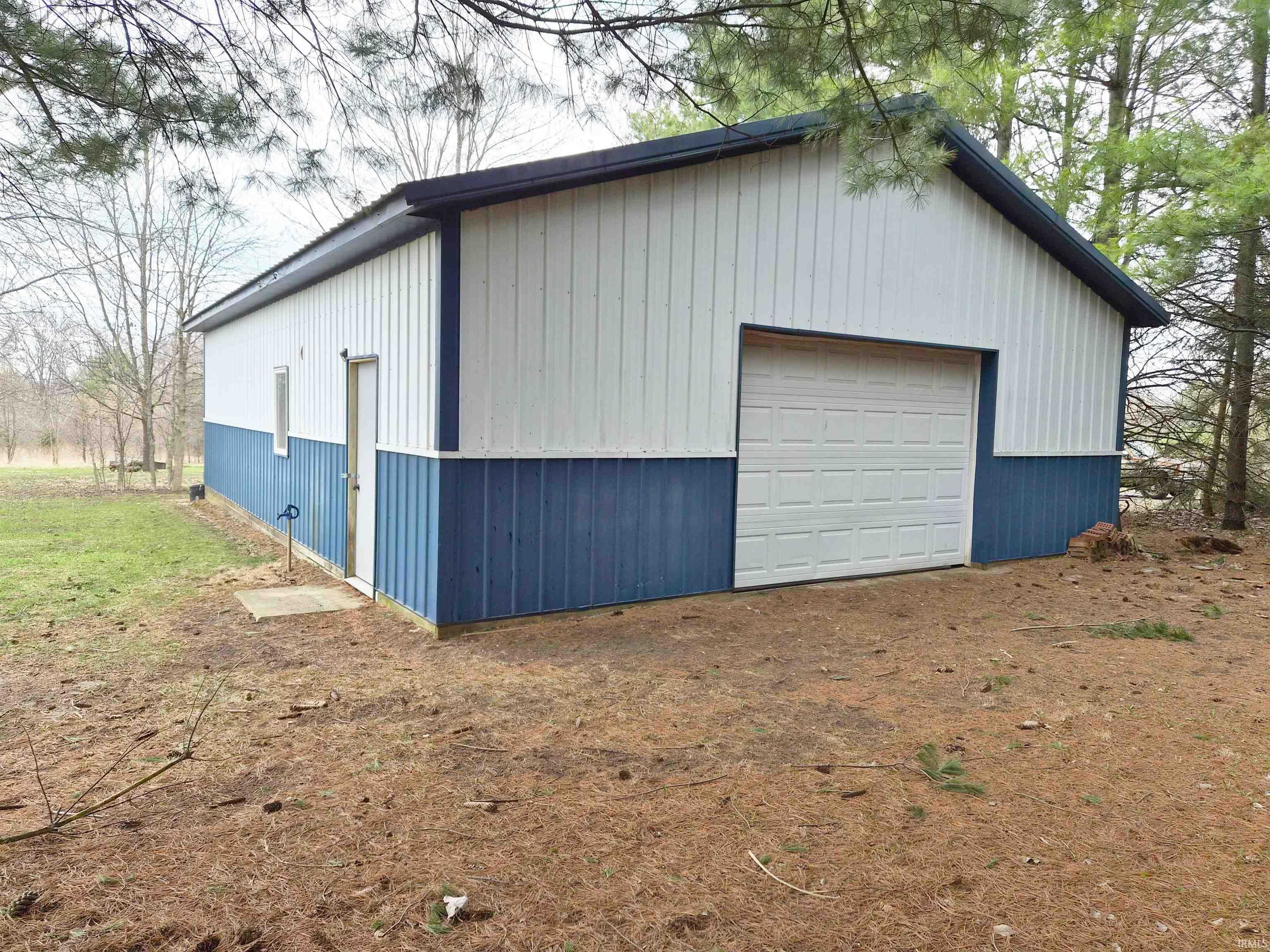 View of detached garage