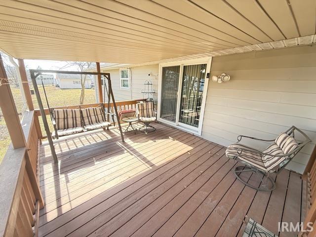 View of wooden deck