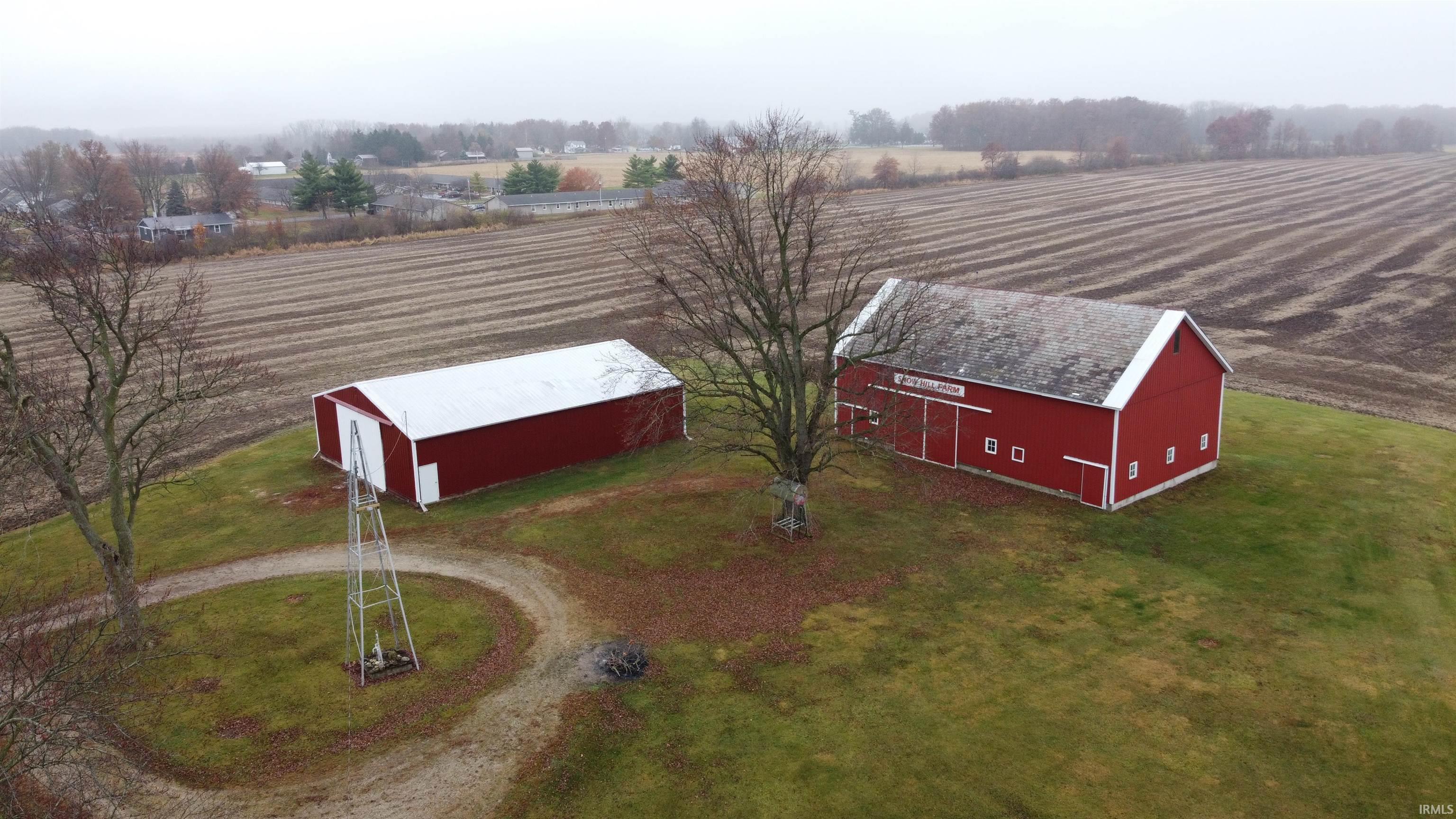 Aerial view of sparsely populated area