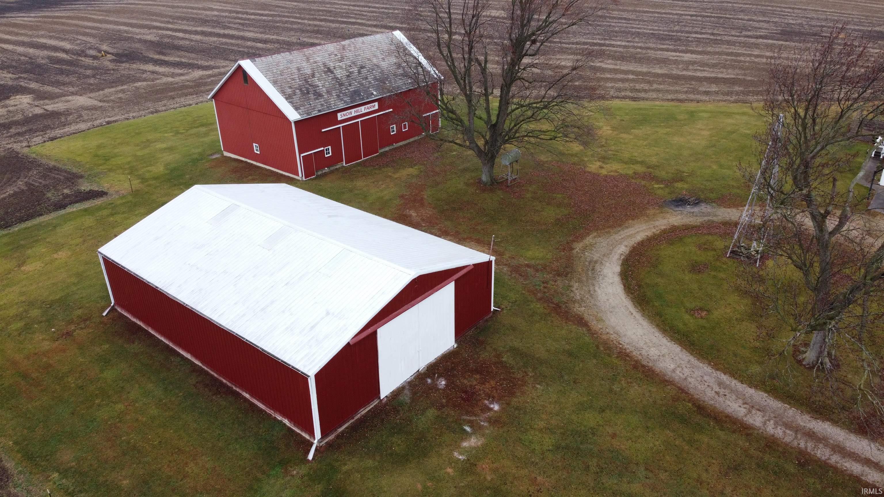 Aerial view of sparsely populated area