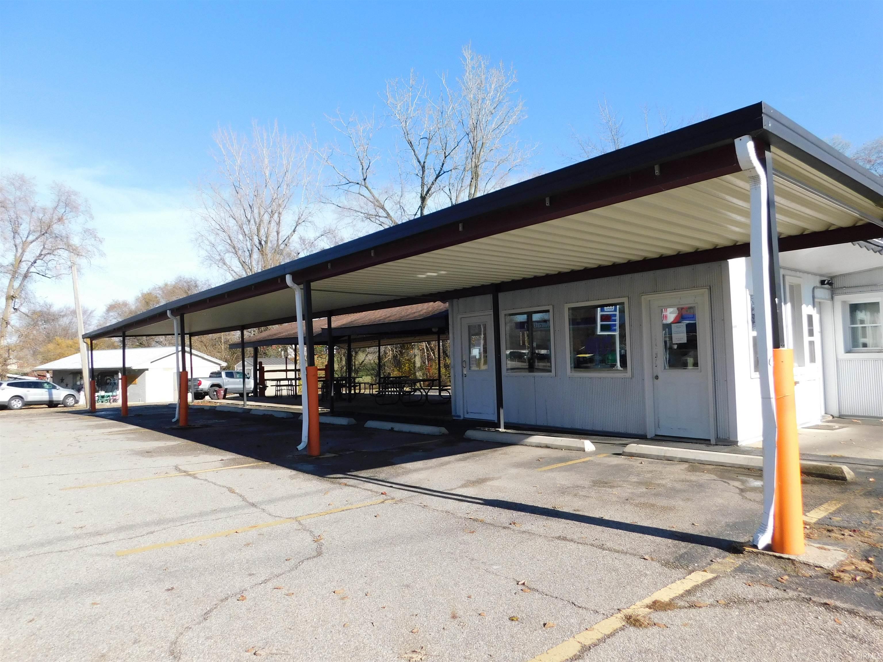 View of covered parking lot