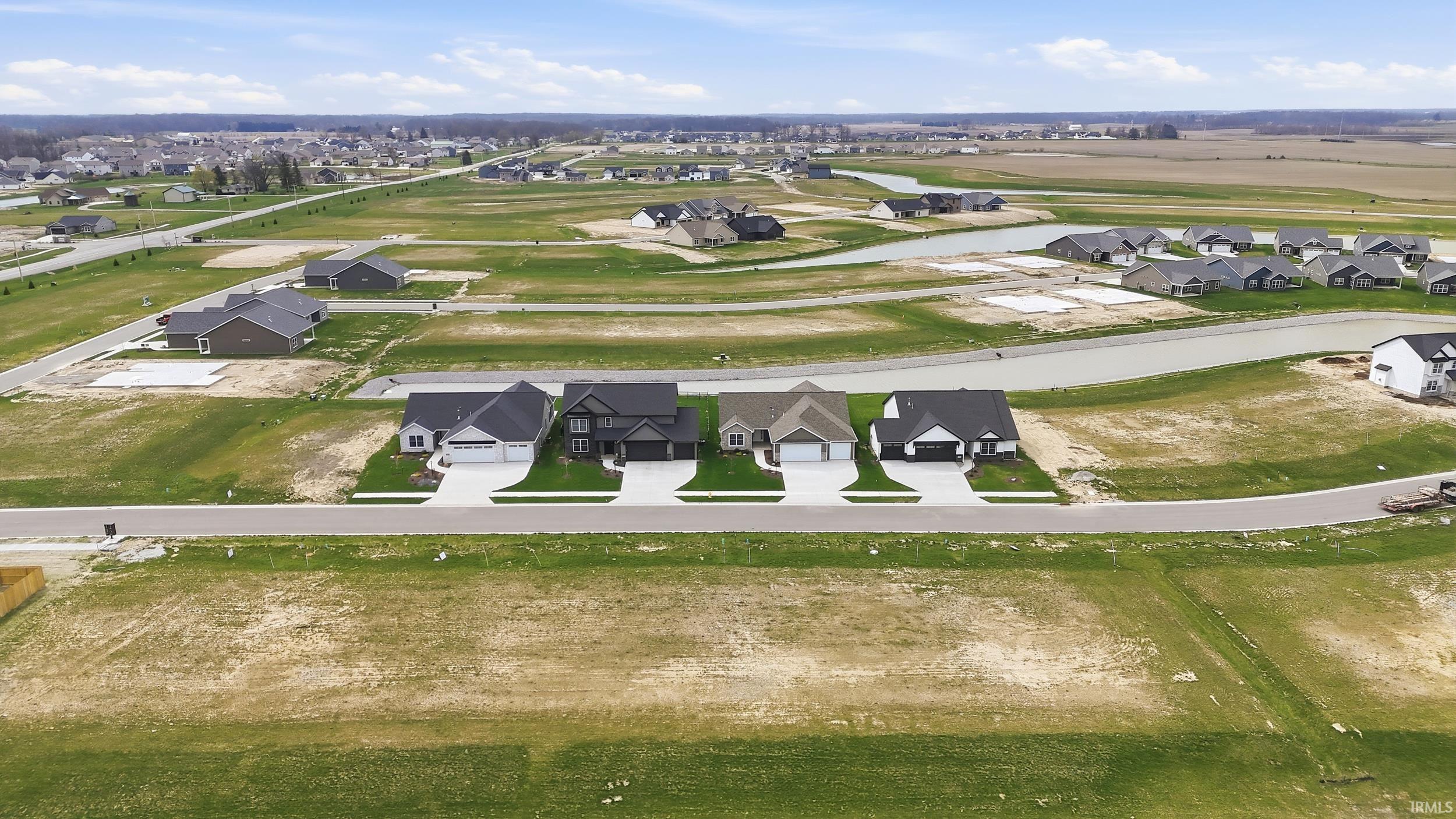 Aerial perspective of suburban area