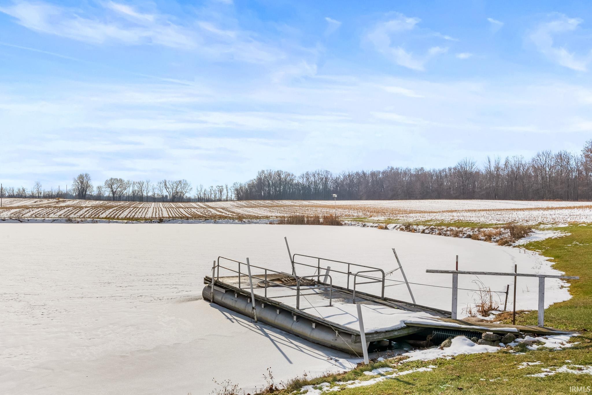 Dock with a rural view
