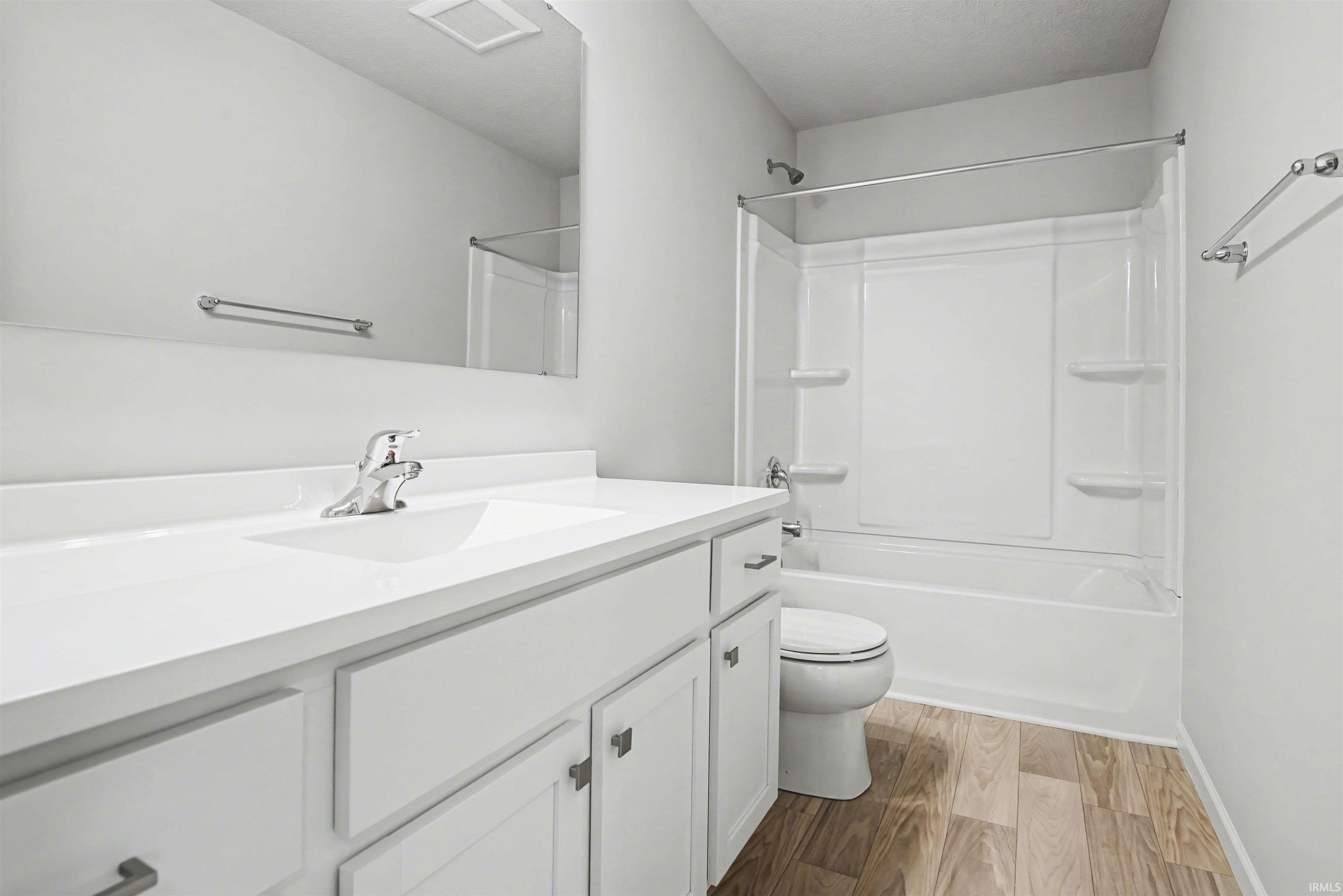 There is a full bath on the second floor, which includes a tub/shower combo.