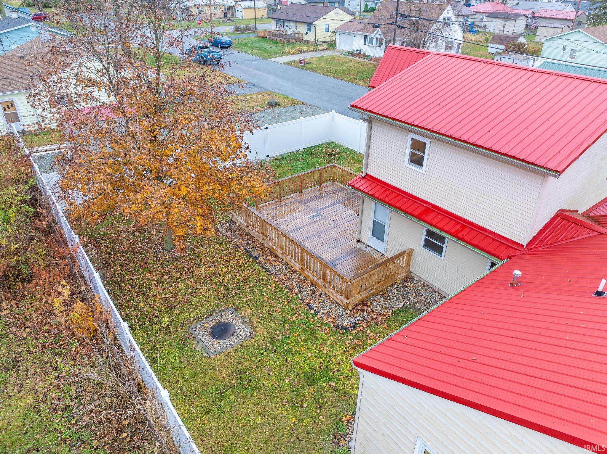 Aerial perspective of suburban area