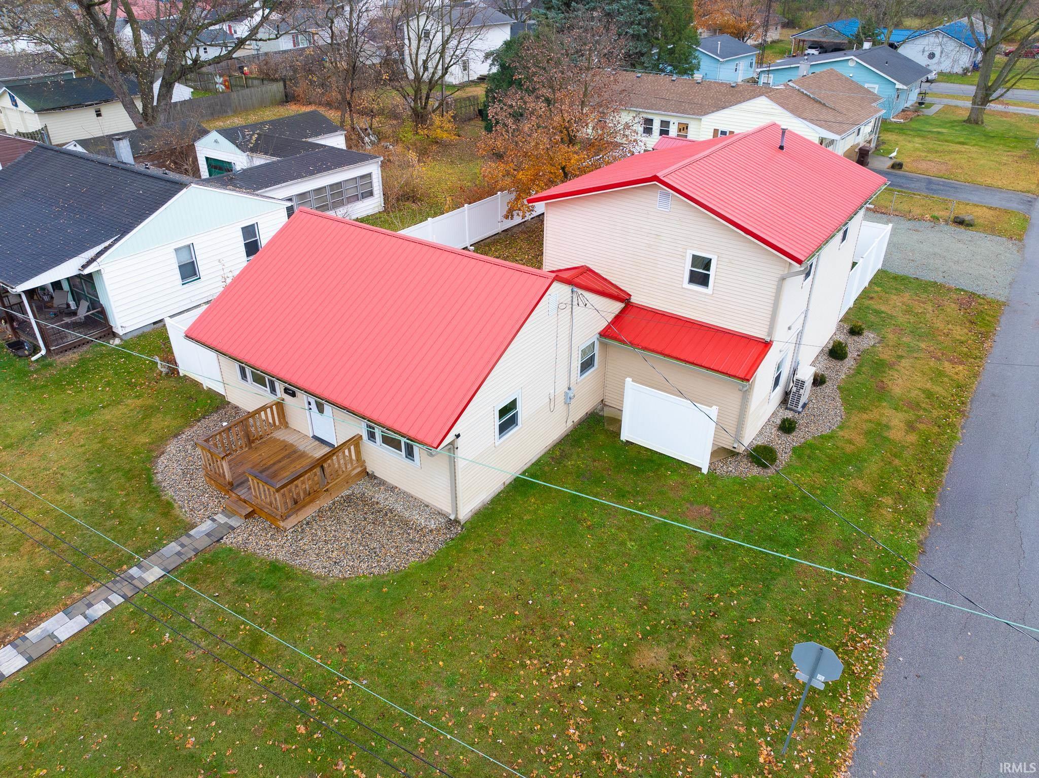 Aerial perspective of suburban area