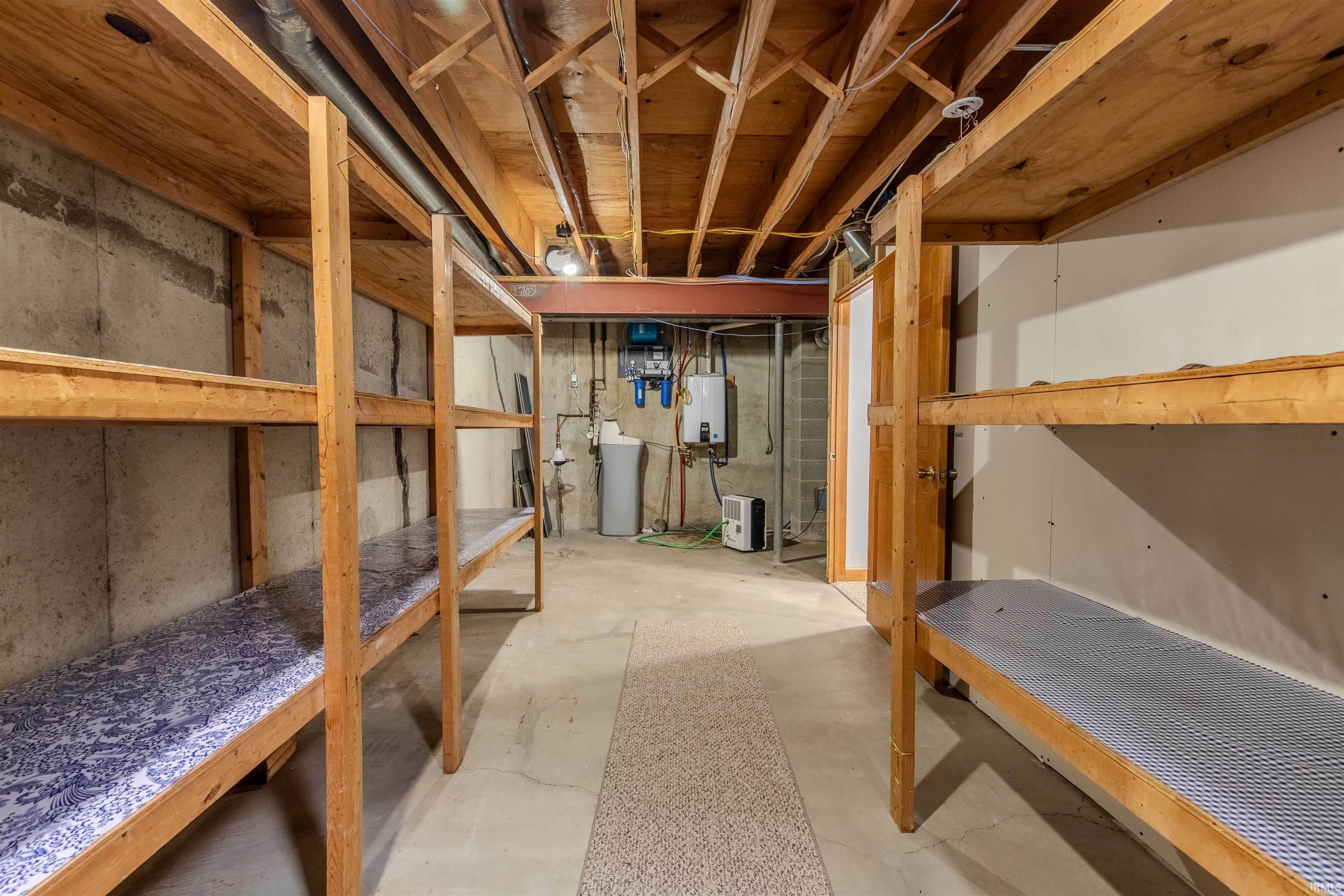 Storage featuring tankless water heater