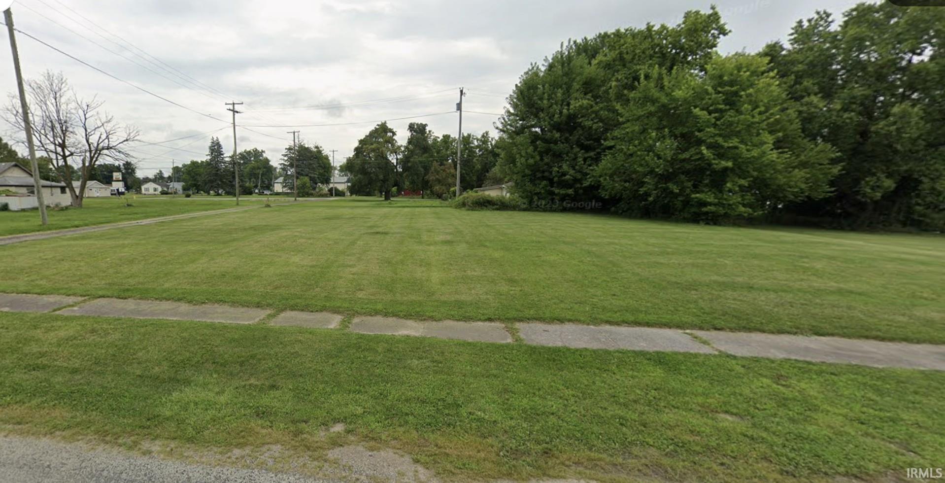View of grassy yard featuring view of scattered trees