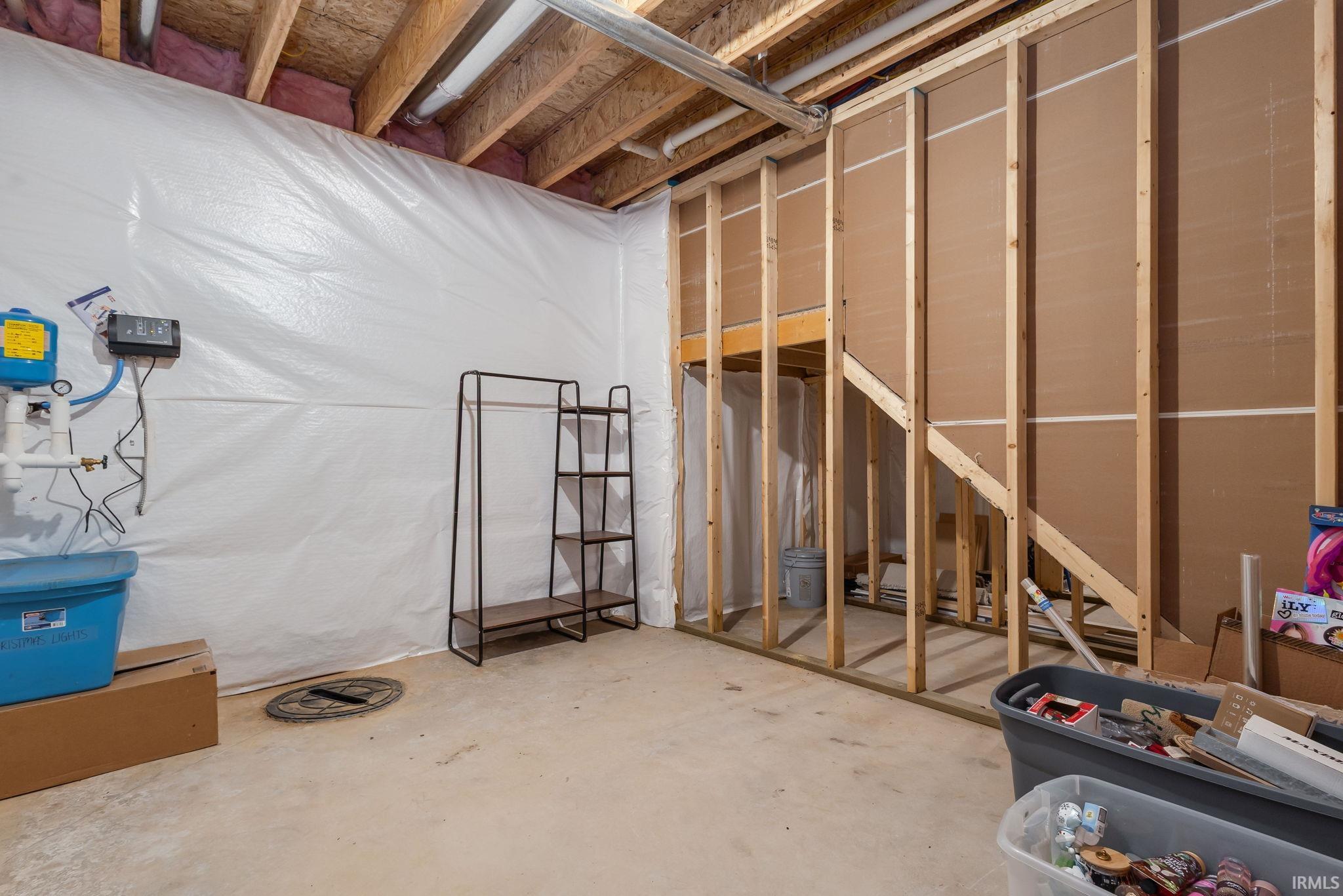 View of unfinished below grade area