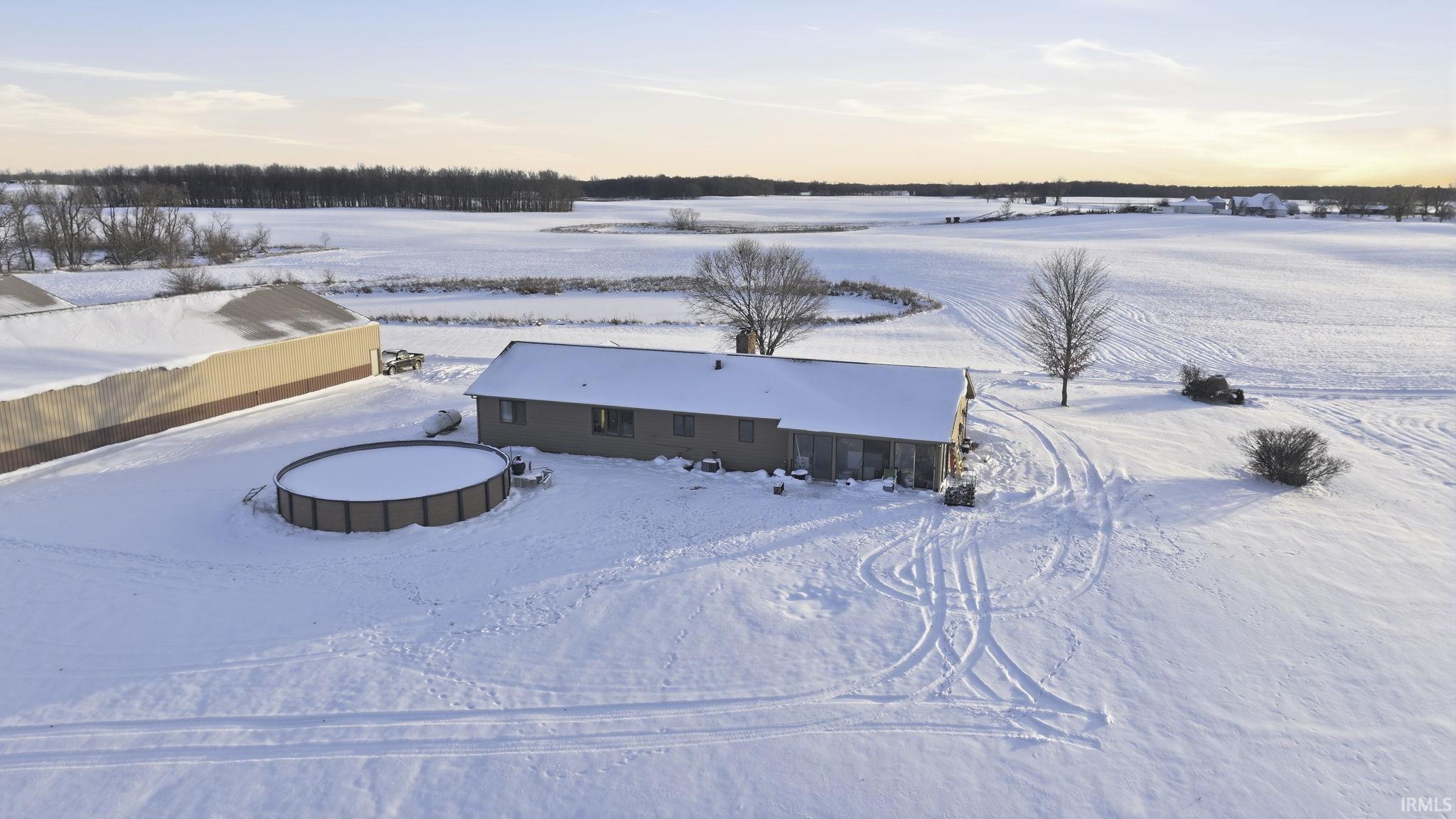 View of snowy aerial view