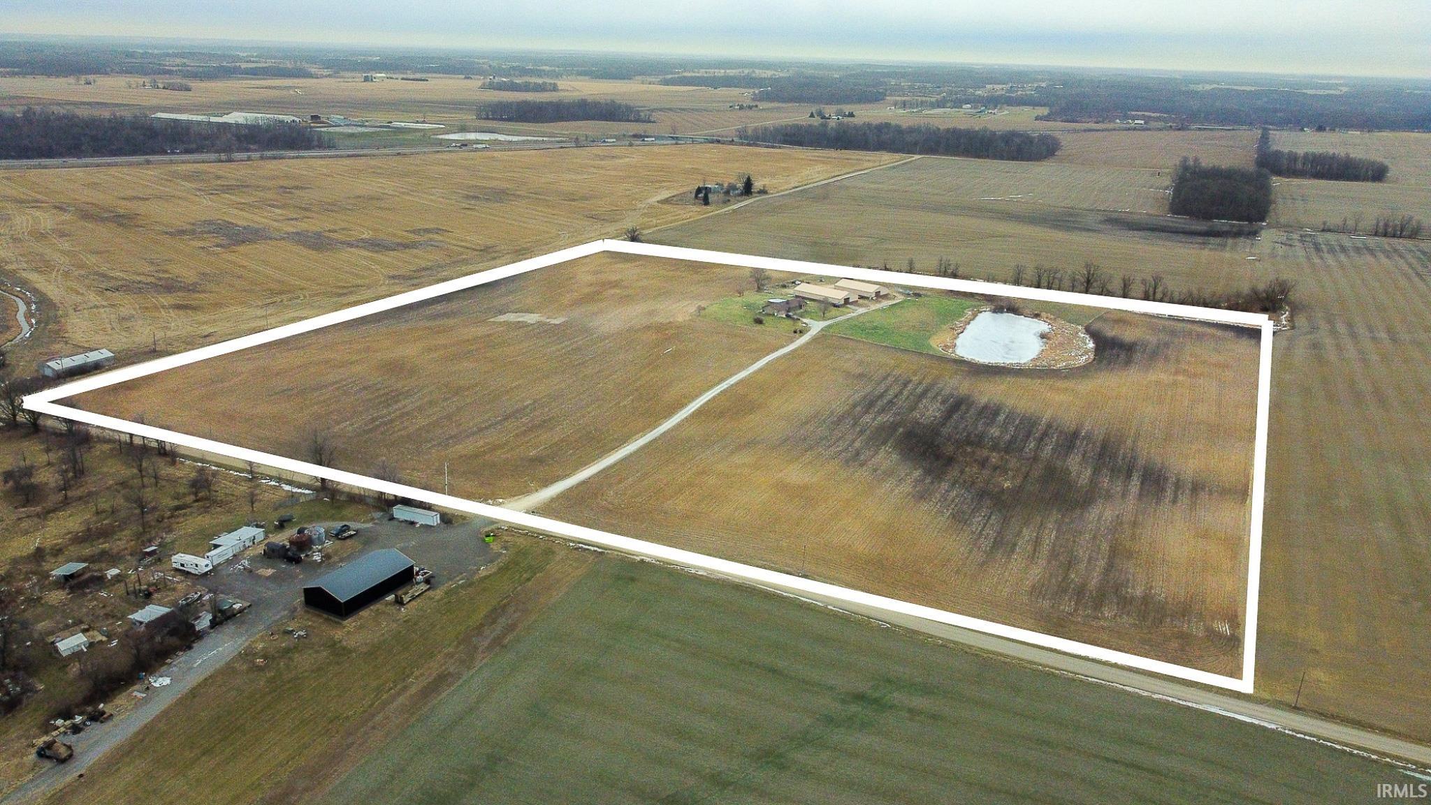 Aerial view of sparsely populated area