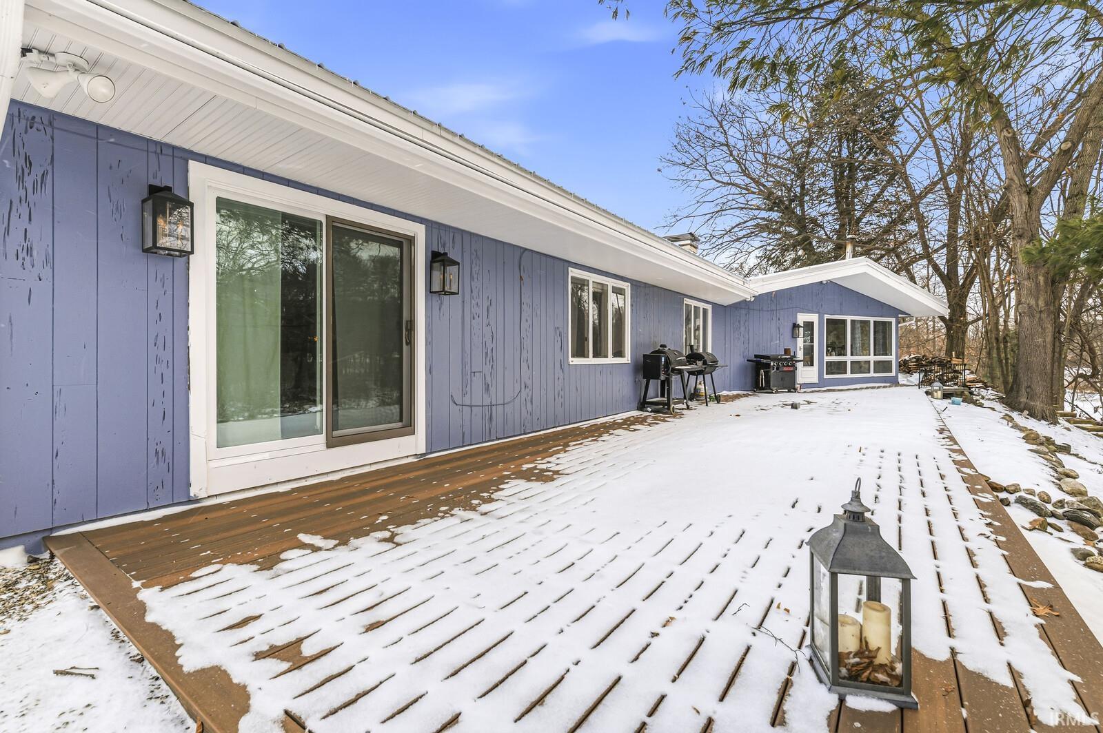 View of snow covered deck