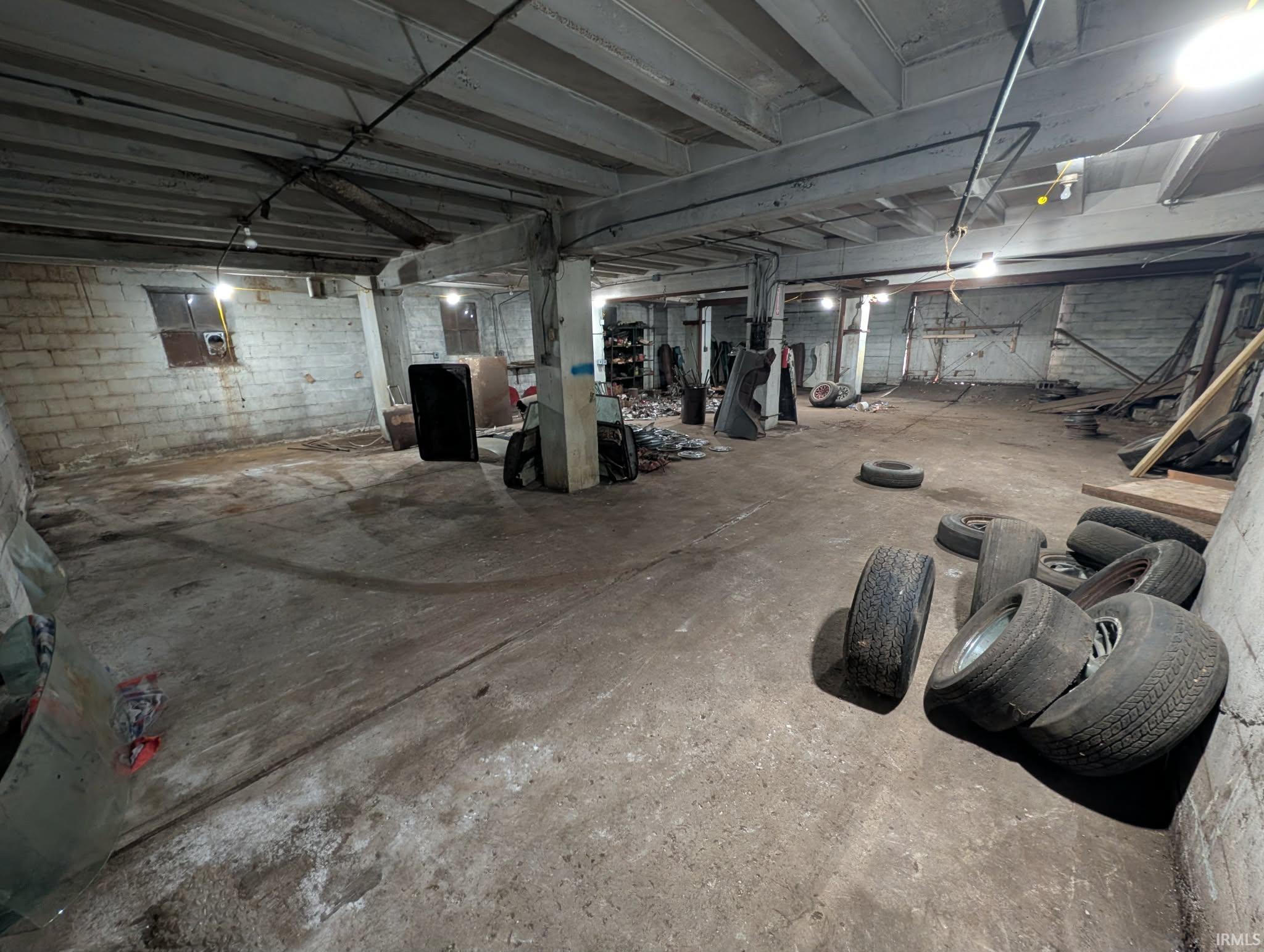 View of unfinished basement