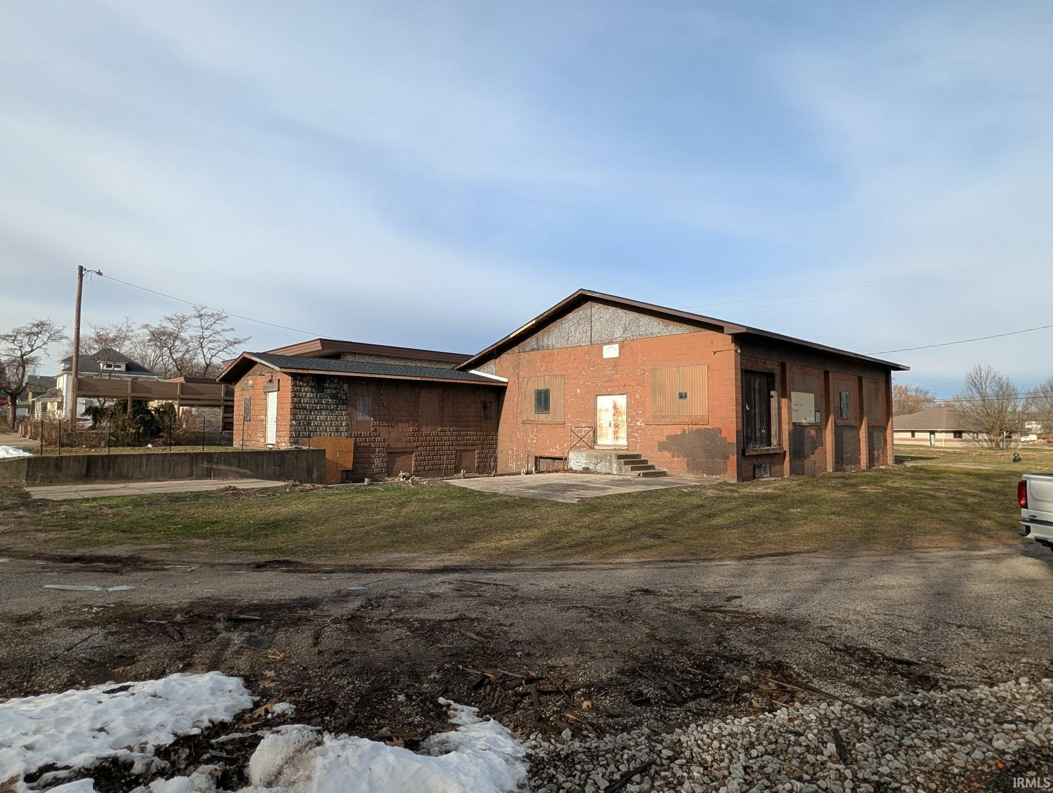 Exterior space with entry steps