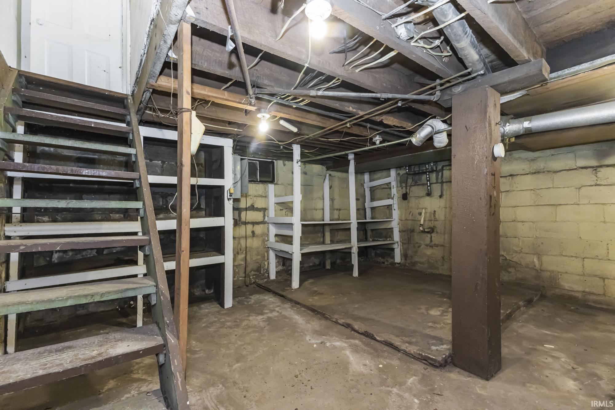 View of unfinished basement