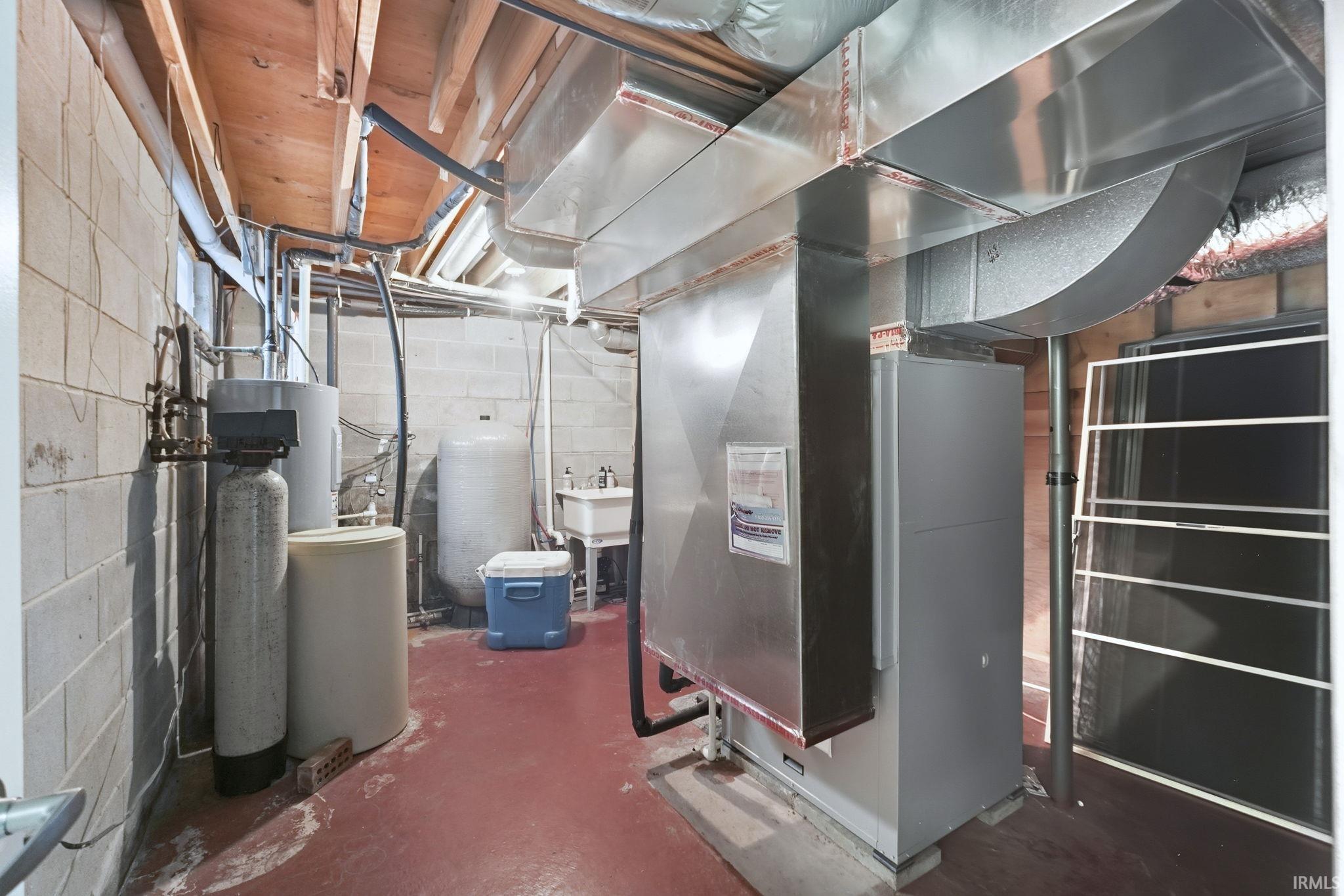 Utilities with water heater and heating unit