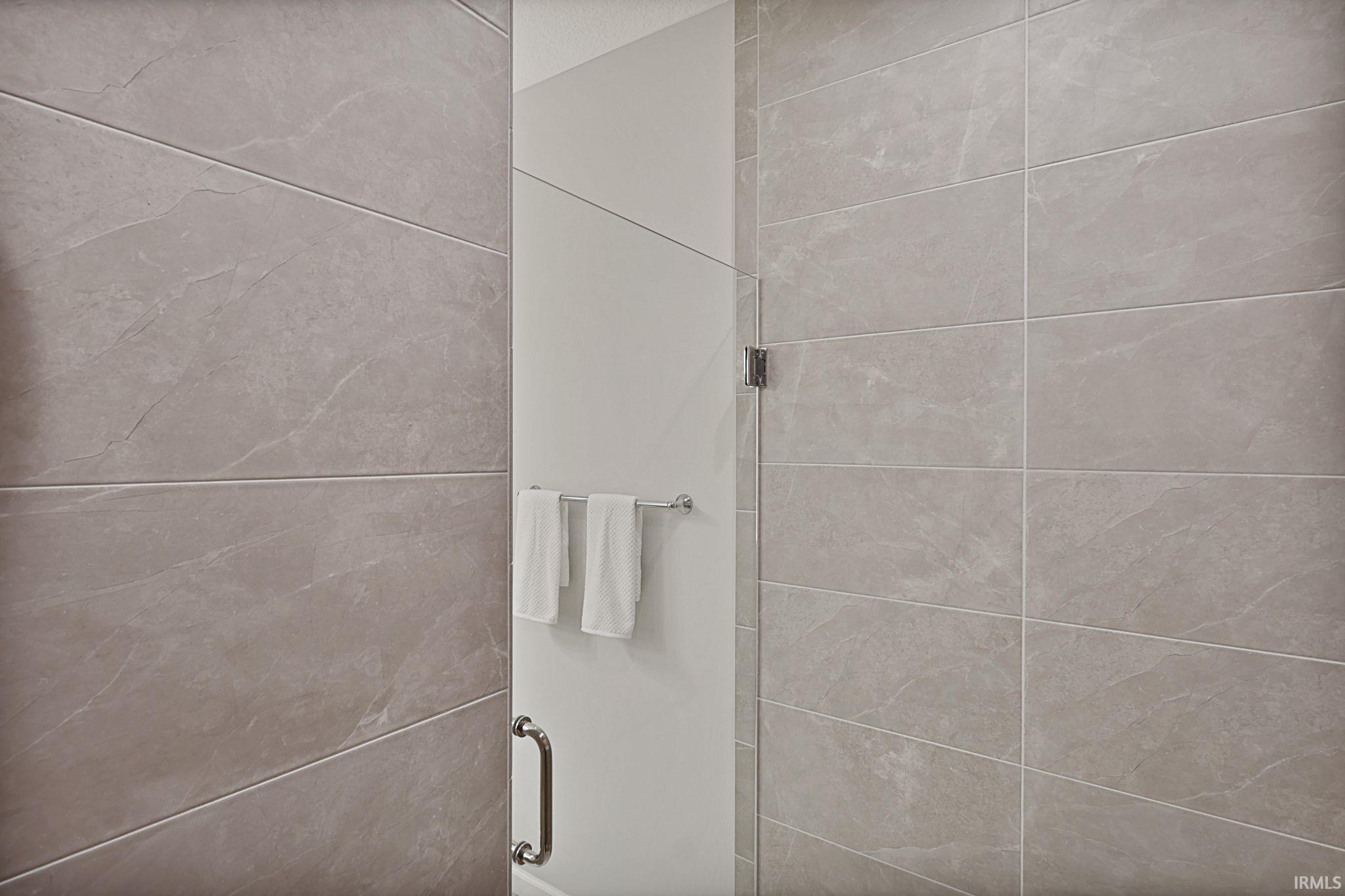 Bathroom view of a shower stall