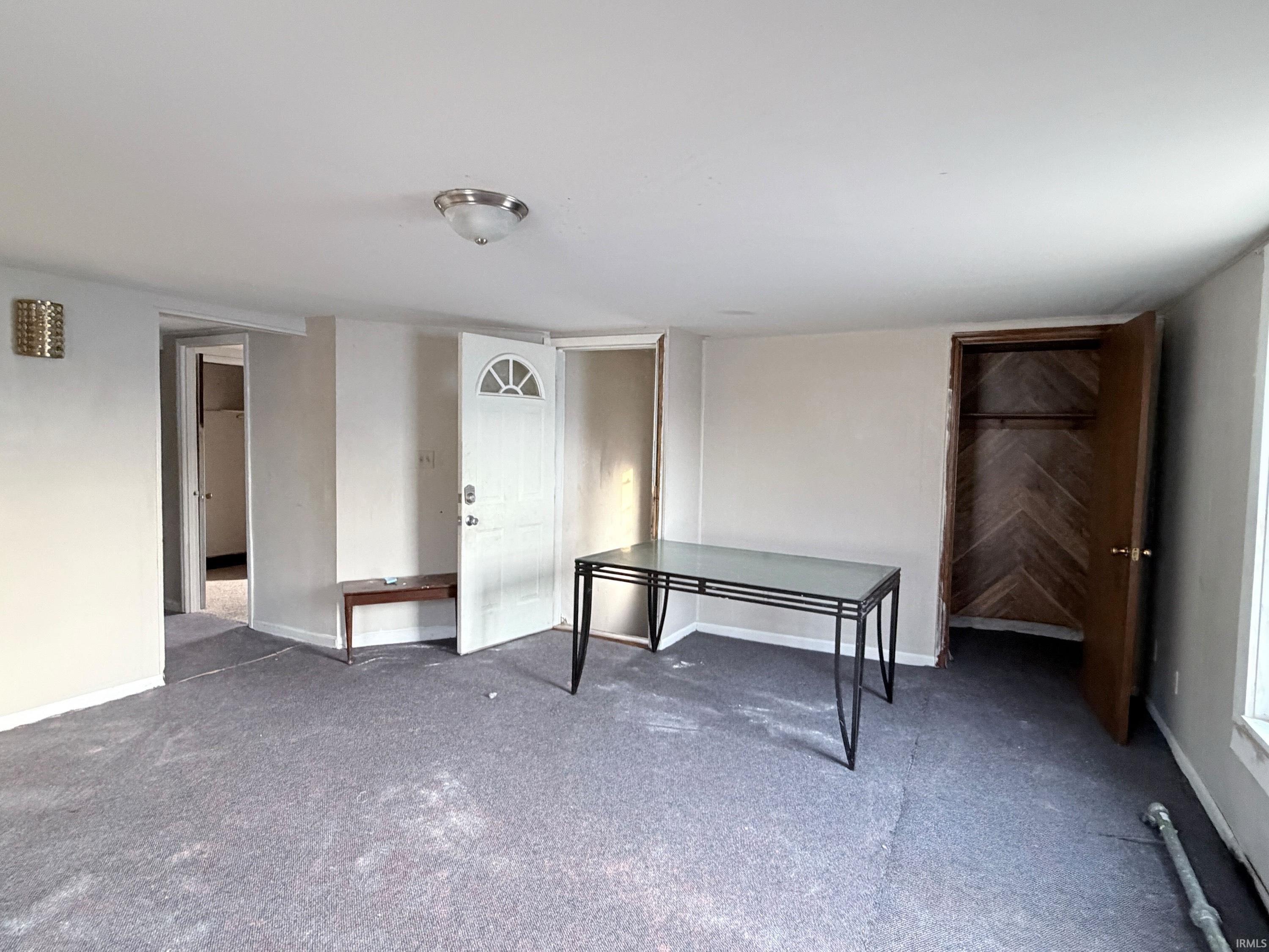 Interior space with carpet floors