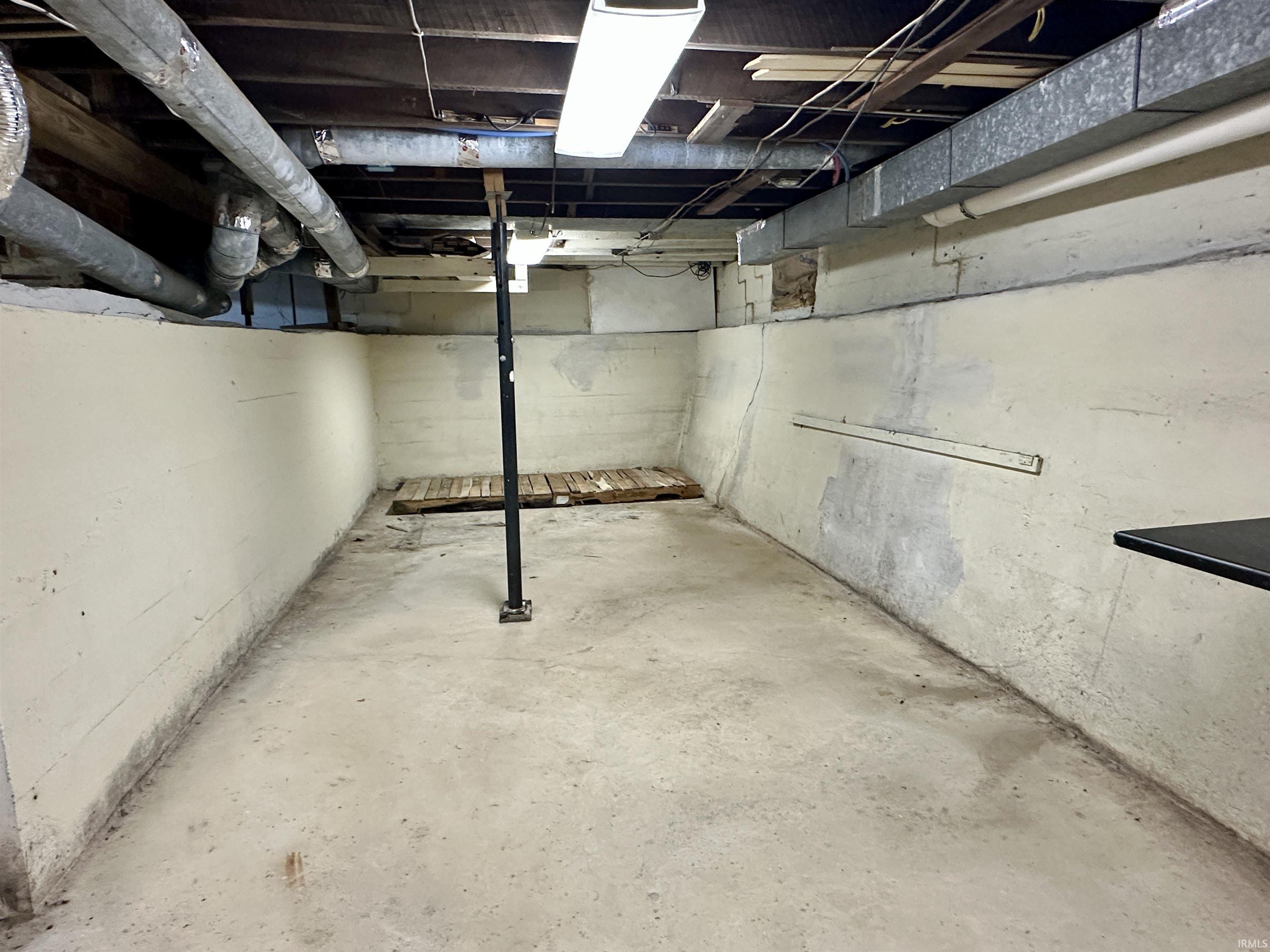 View of unfinished basement