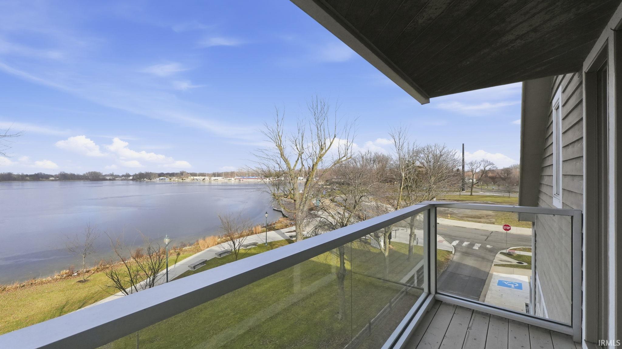 Balcony with a water view