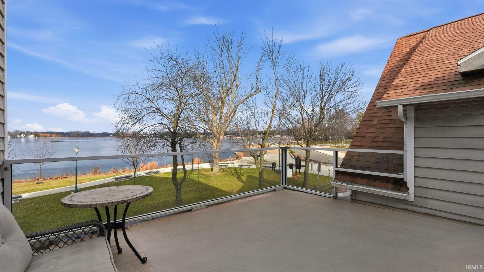 Balcony with a water view