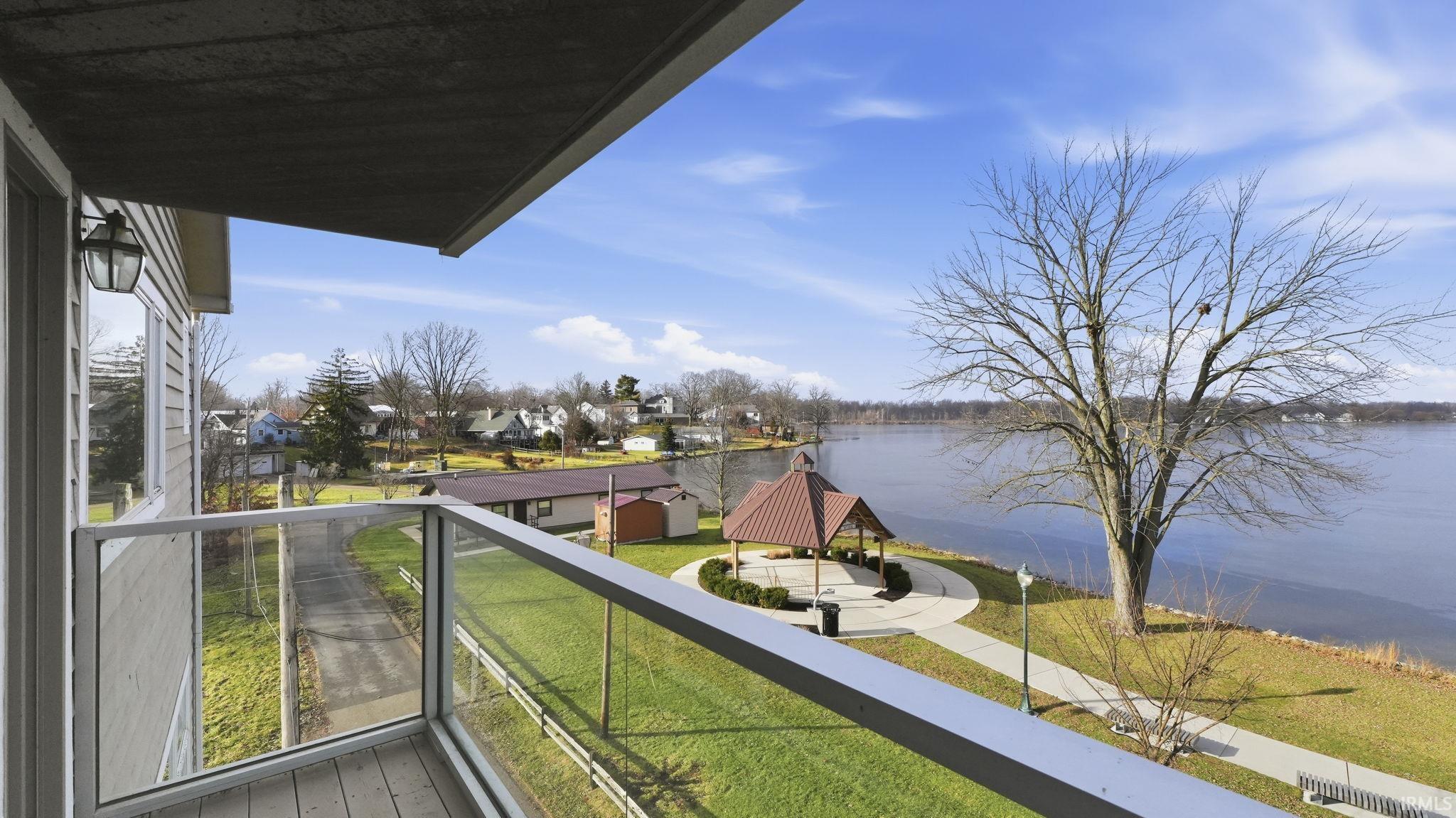Balcony with a water view