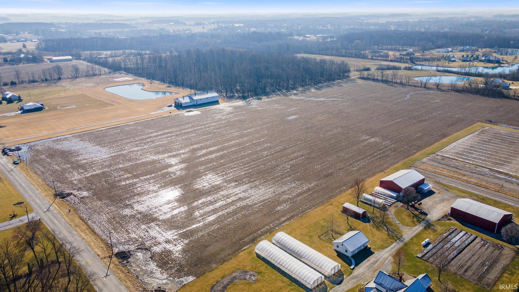 Overview of rural landscape with abundant farmland