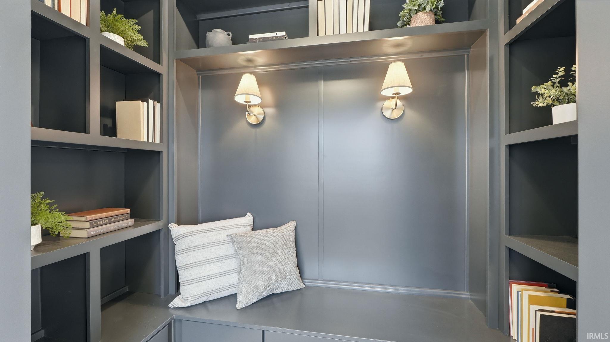 Mudroom with built in shelves