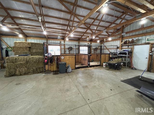 View of horse barn