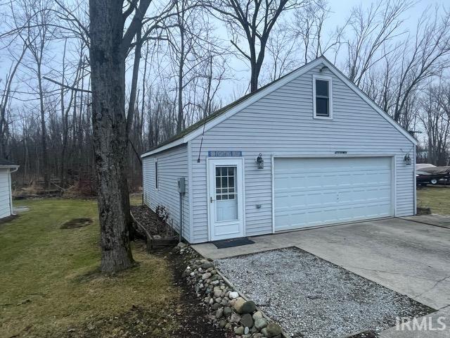 Garage with driveway