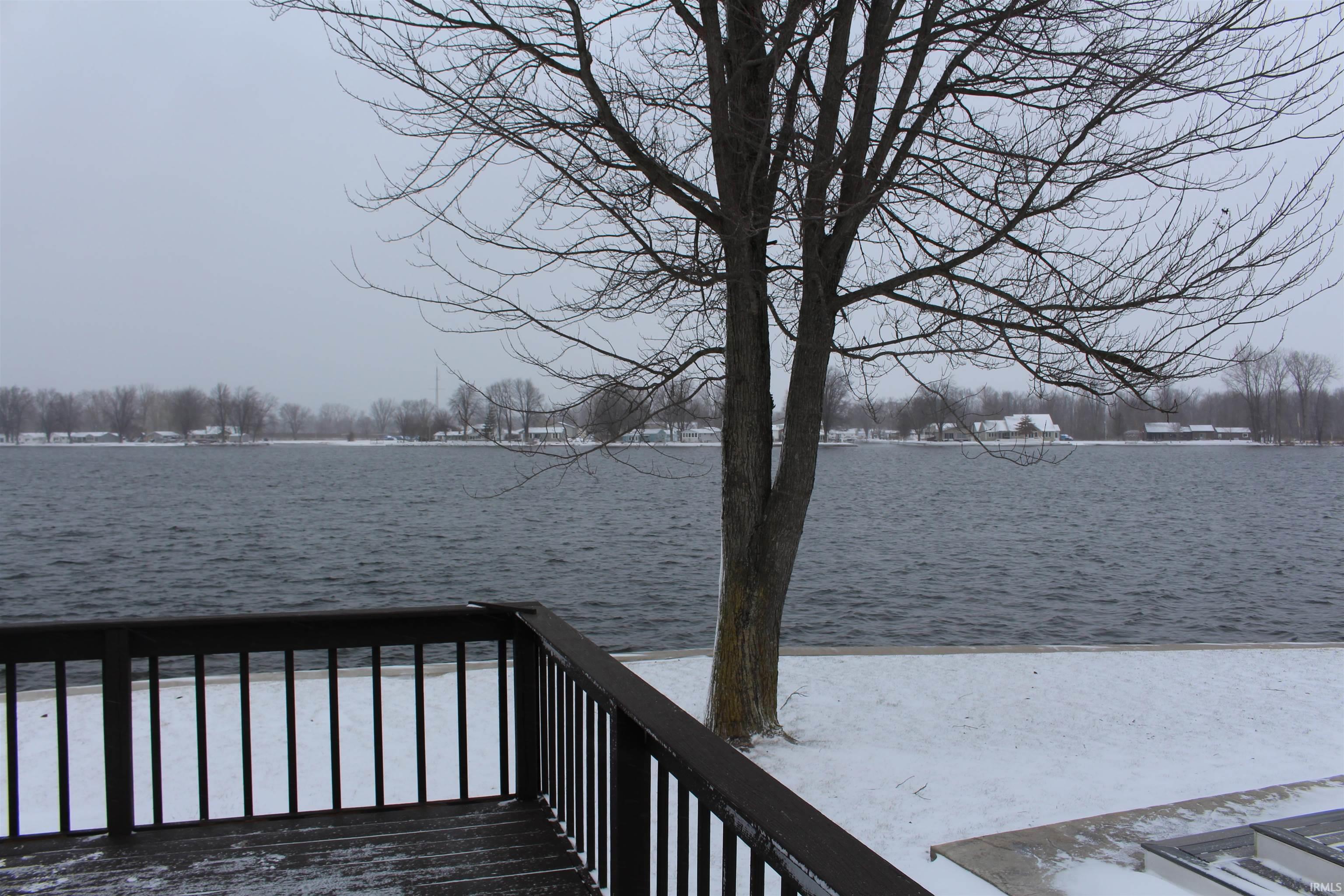Wooden terrace with a water view