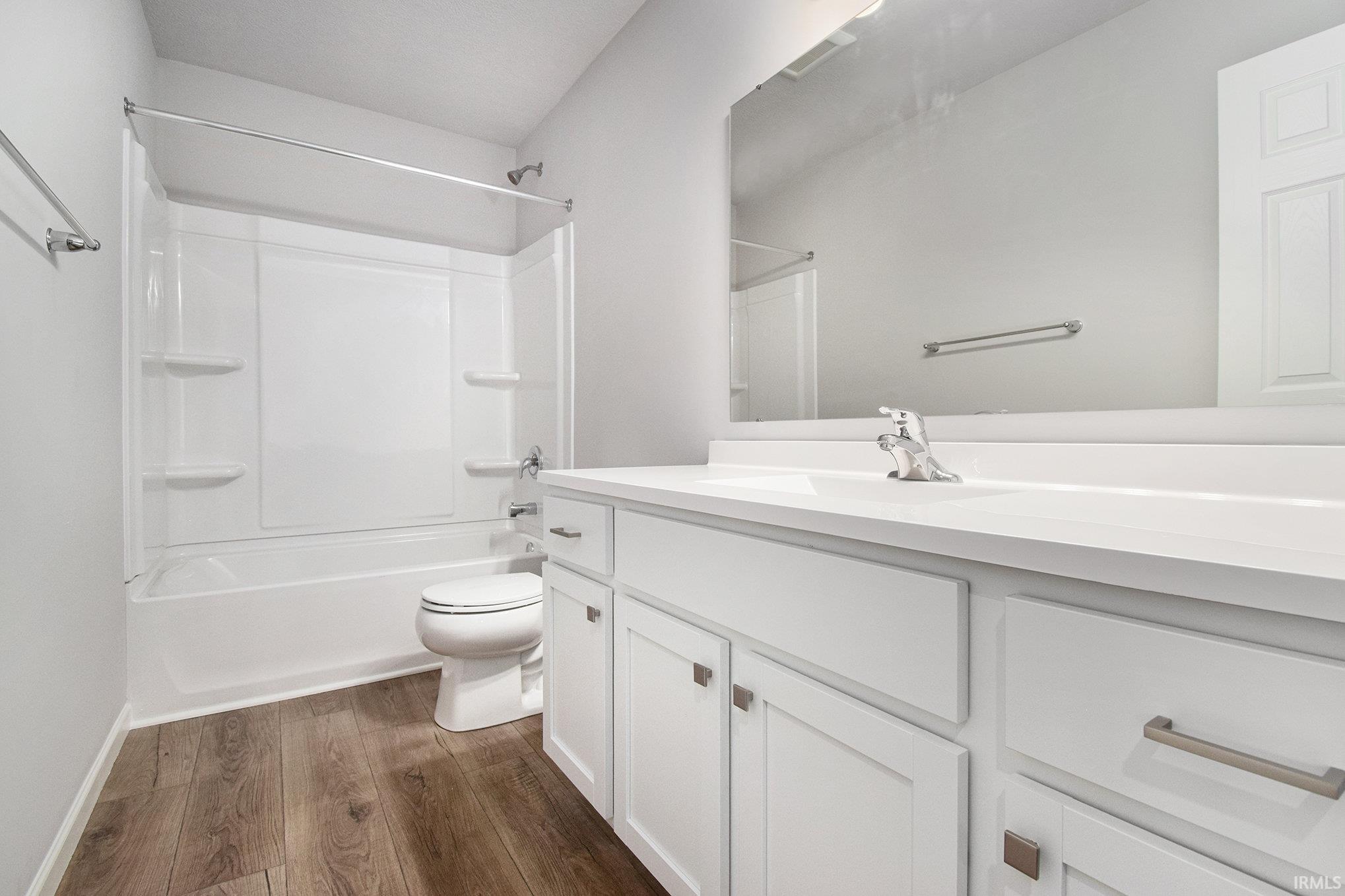 There is a full bath on the second floor, which includes a tub/shower combo.