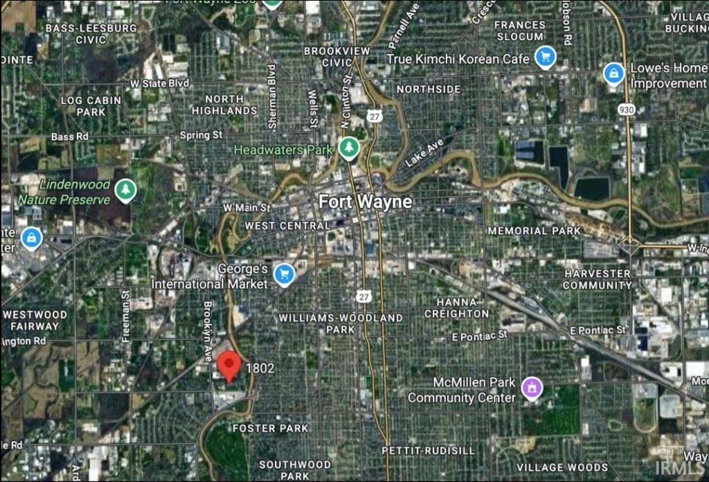 Aerial view of property's location