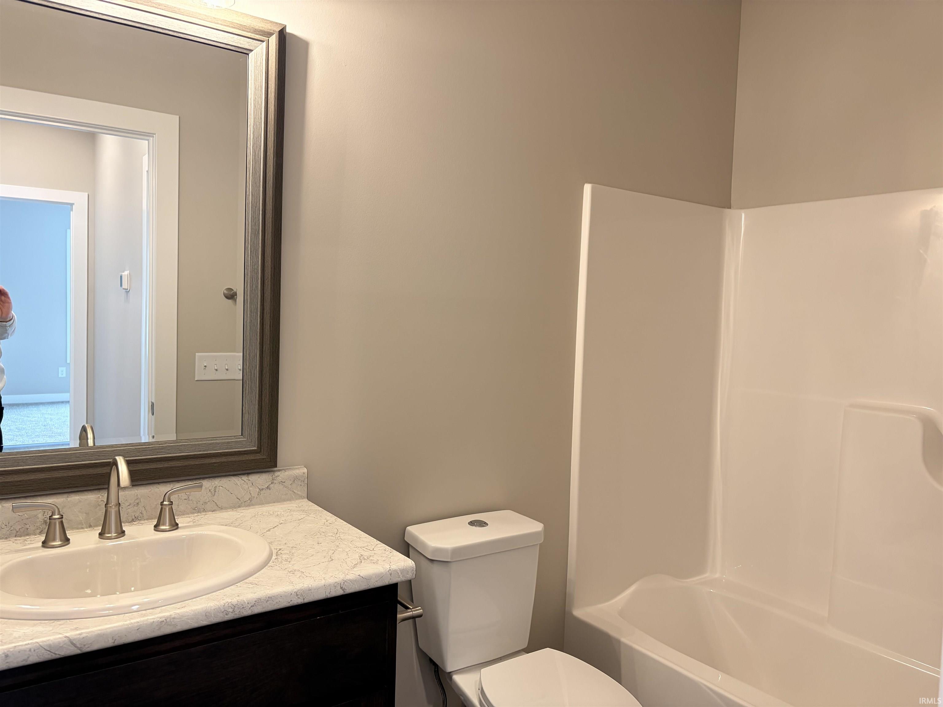 Full bathroom with vanity and shower / bathtub combination