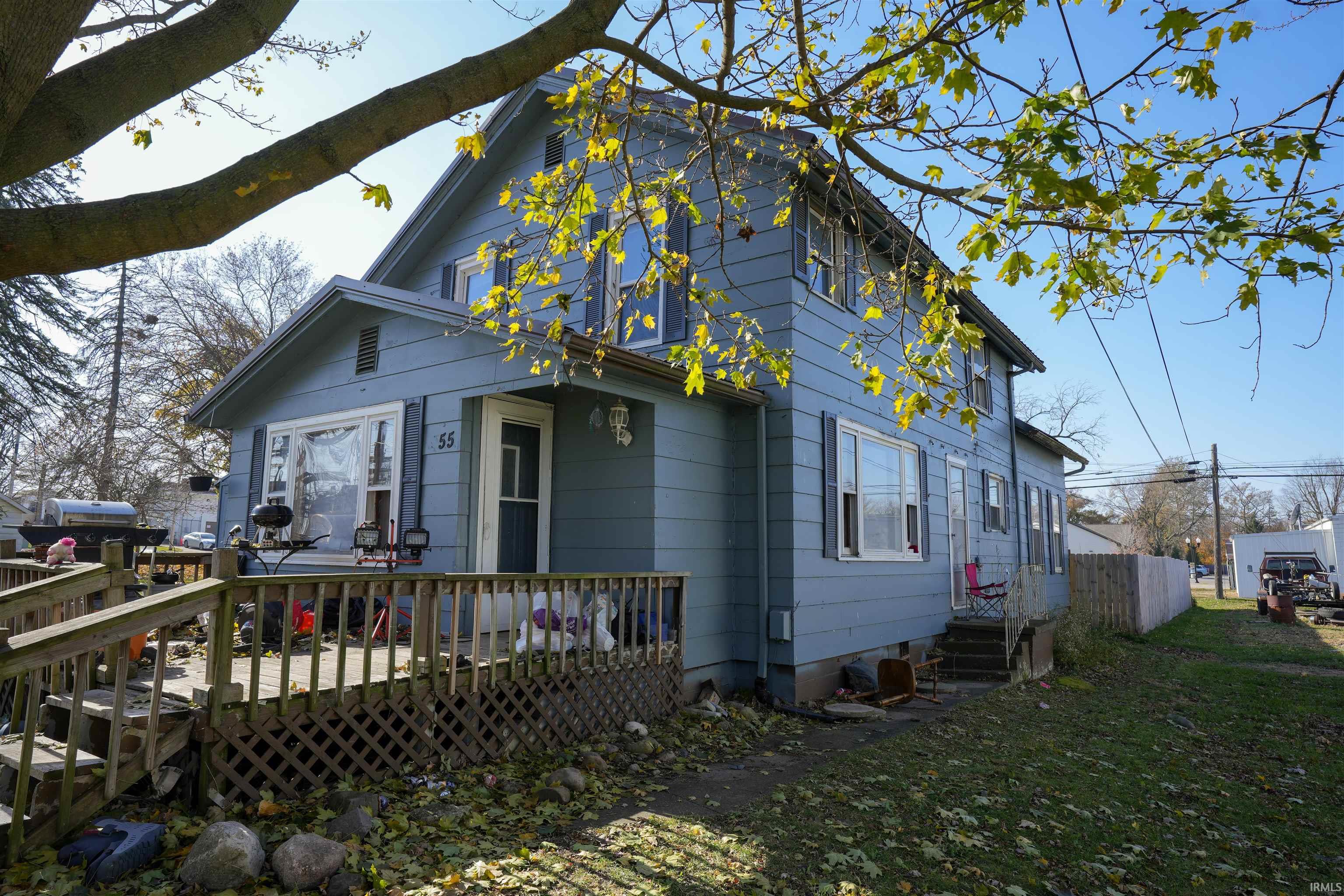View of front of home with a deck
