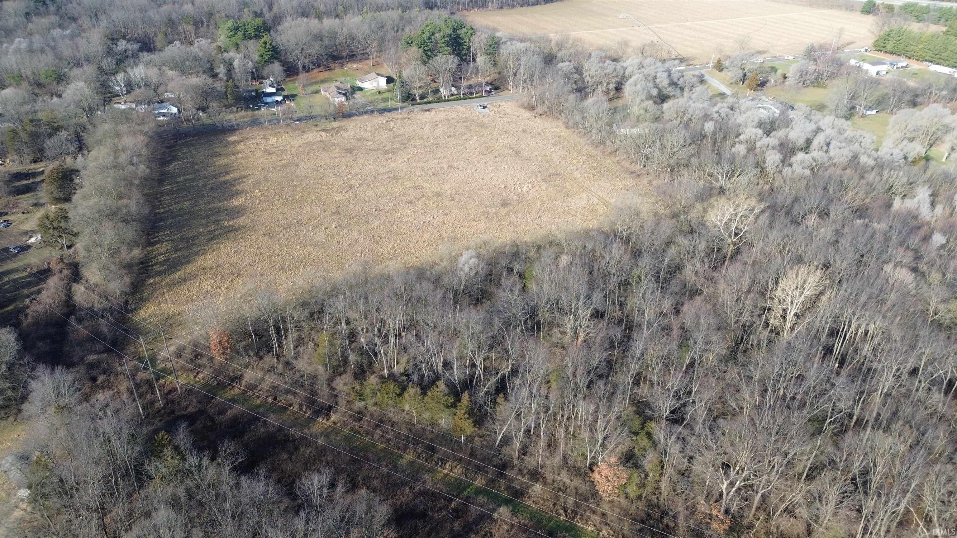 Overview of rural landscape with a forest