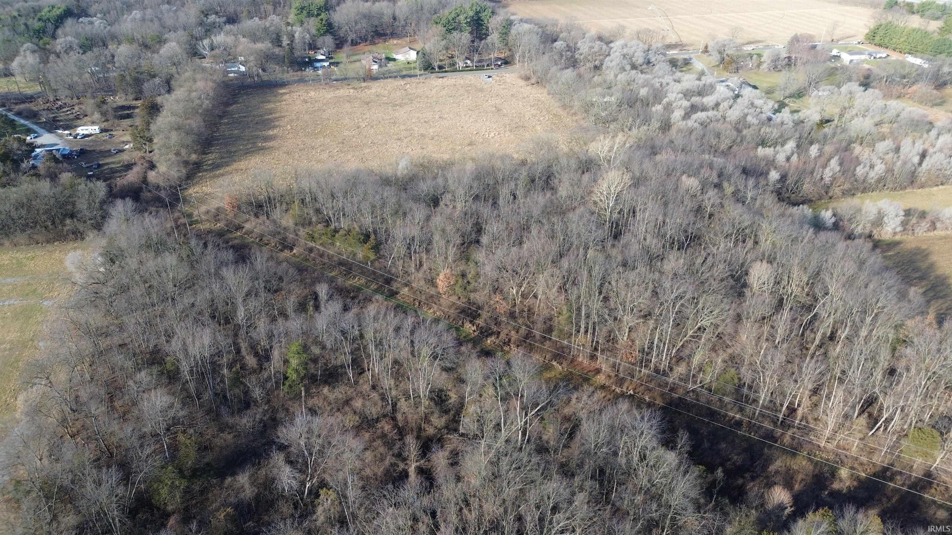 Overview of rural landscape with a forest
