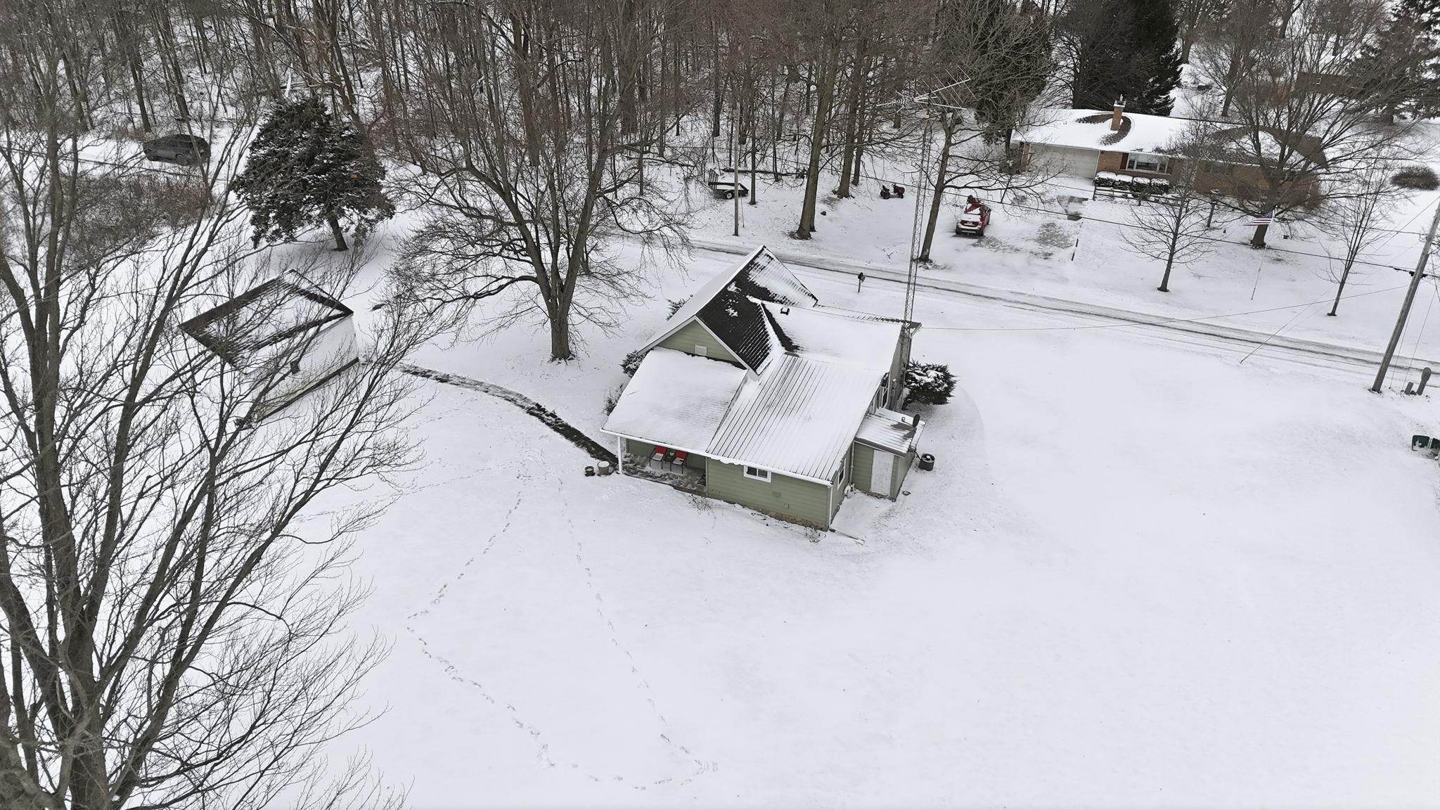 View of snowy aerial view